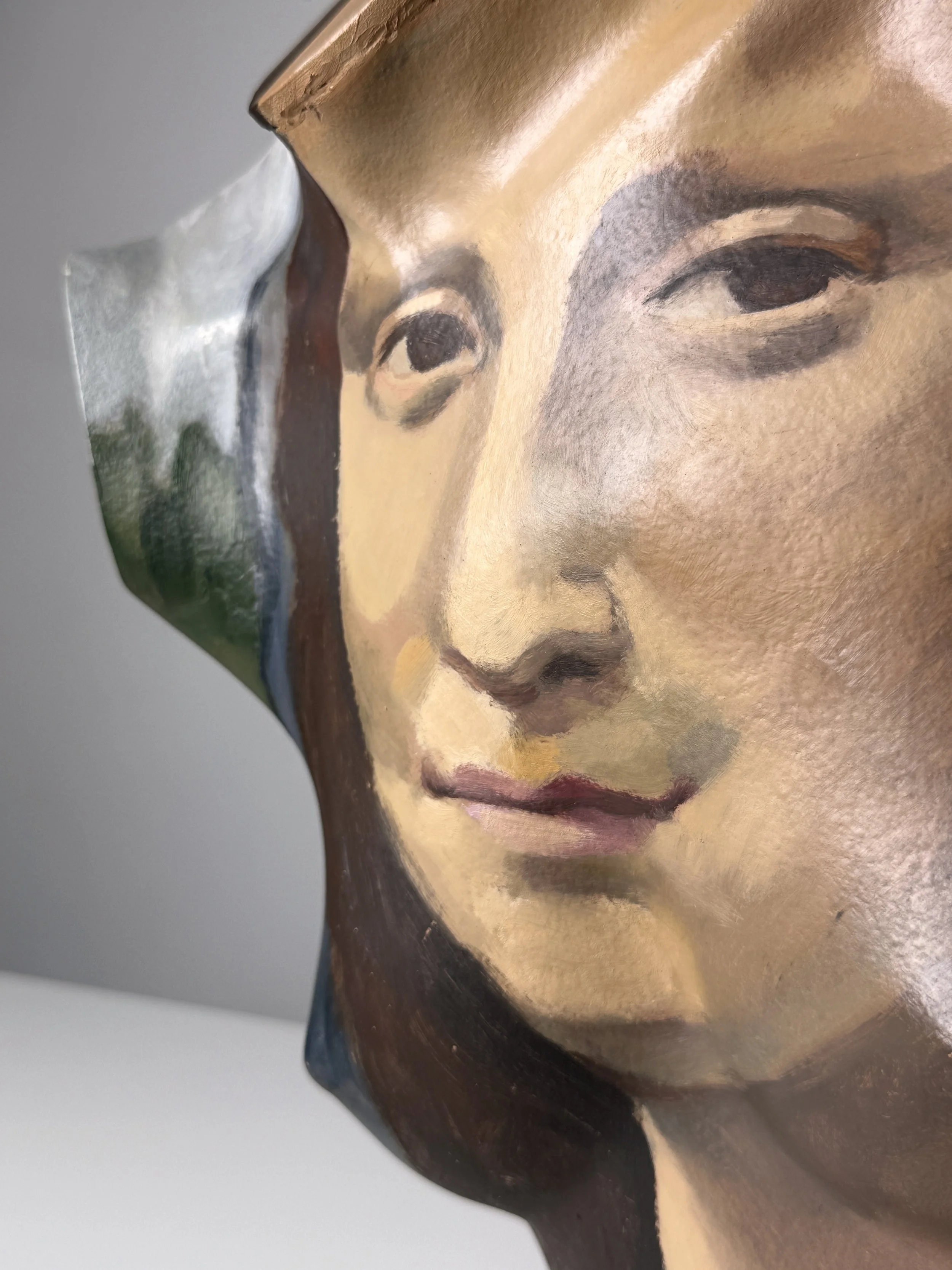 vintage mid century modern detroit michigan artist made painting vintage mannequin sculpture pop art nude sculpture mona lisa painting female torso sculpture