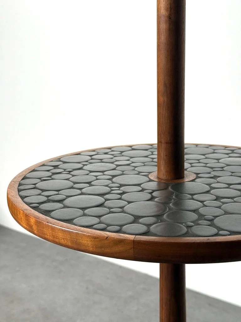 vintage mid century modern gordon and jane martz ceramic tile floor lamp with table reading lamp mosiac tile table floor lamp rare martz lamp black tile martz lamp marshall studios