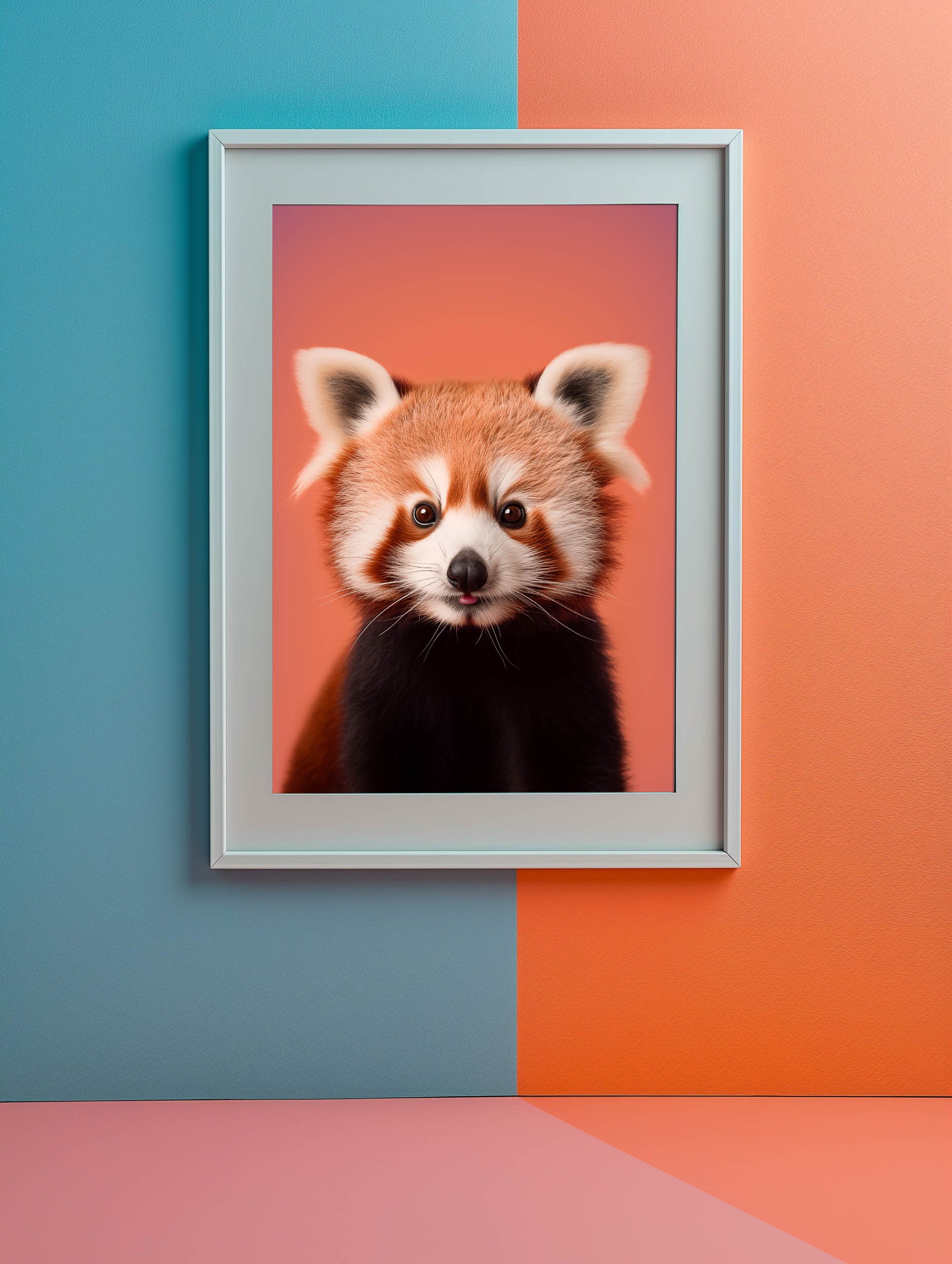 red-panda-looking-straight-out-of-the-print-modern-geometric-complimentory-strong-colour.jpg
