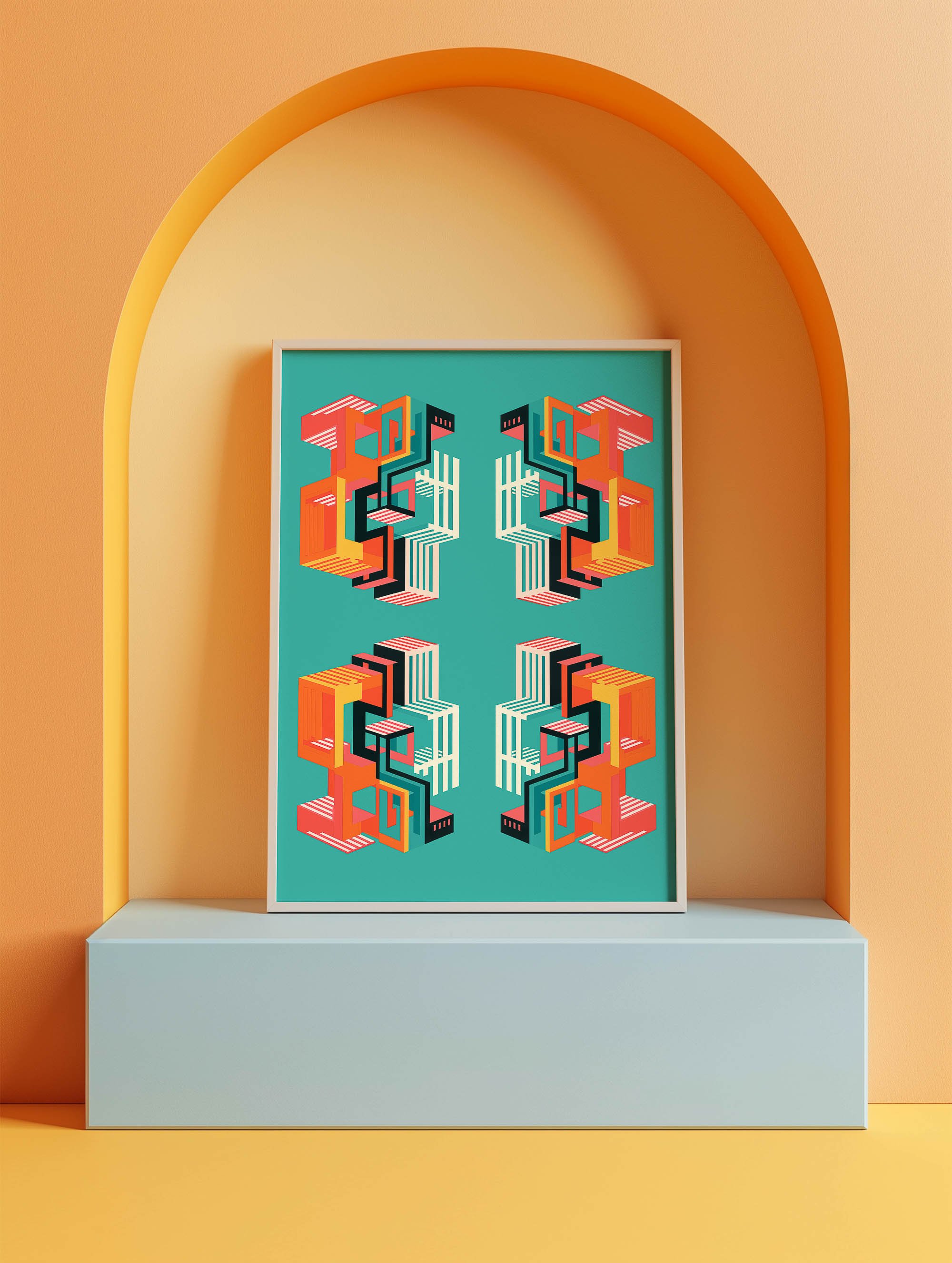 quadrant-turquoise-background-modern-geometric-frame-within-an-arch-strong-colour.jpg