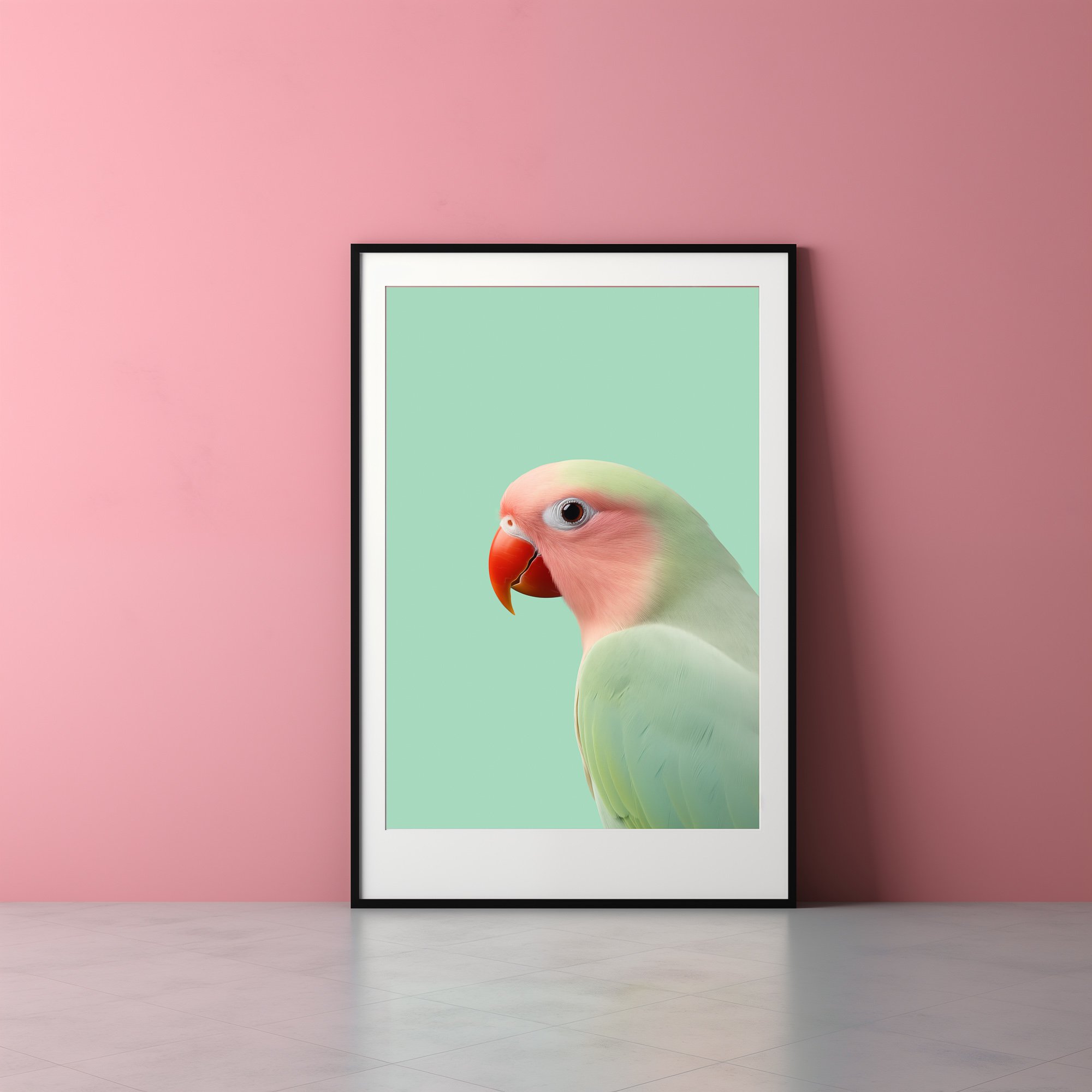 lovebird-rose-and-aqua-frame-against-wall-with-reflections.jpg