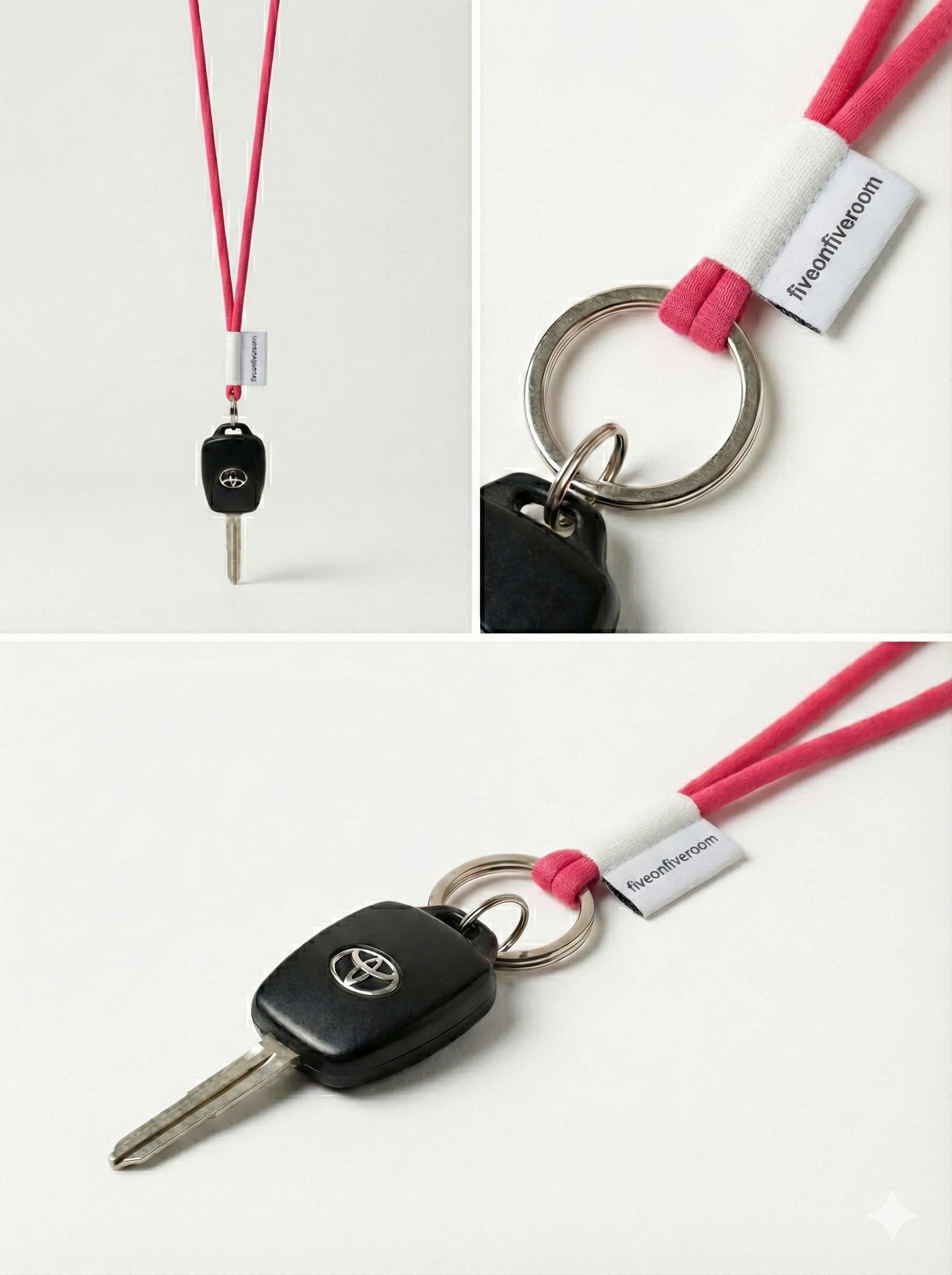 five on five room keychain pink