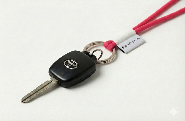 five on five room keychain pink