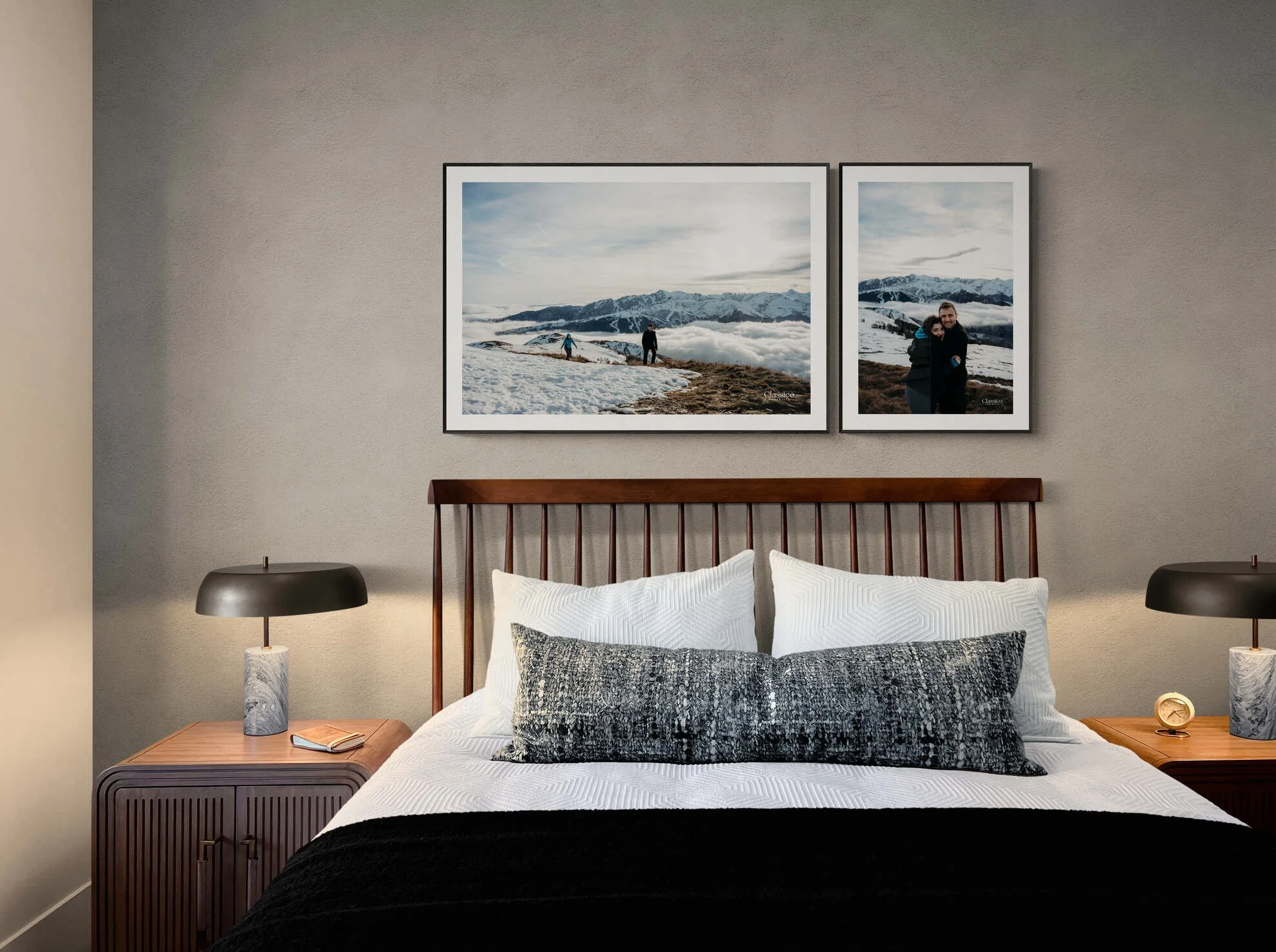 Couple framed photo Italian Alps