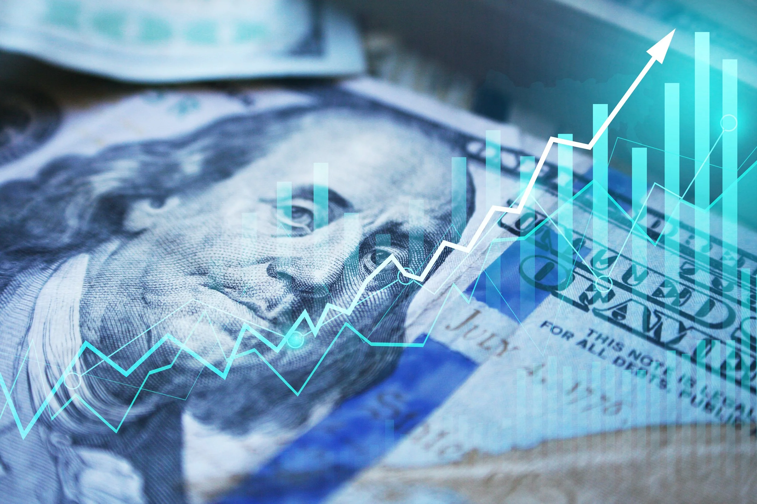 US dollar and financial chart representing capital flows