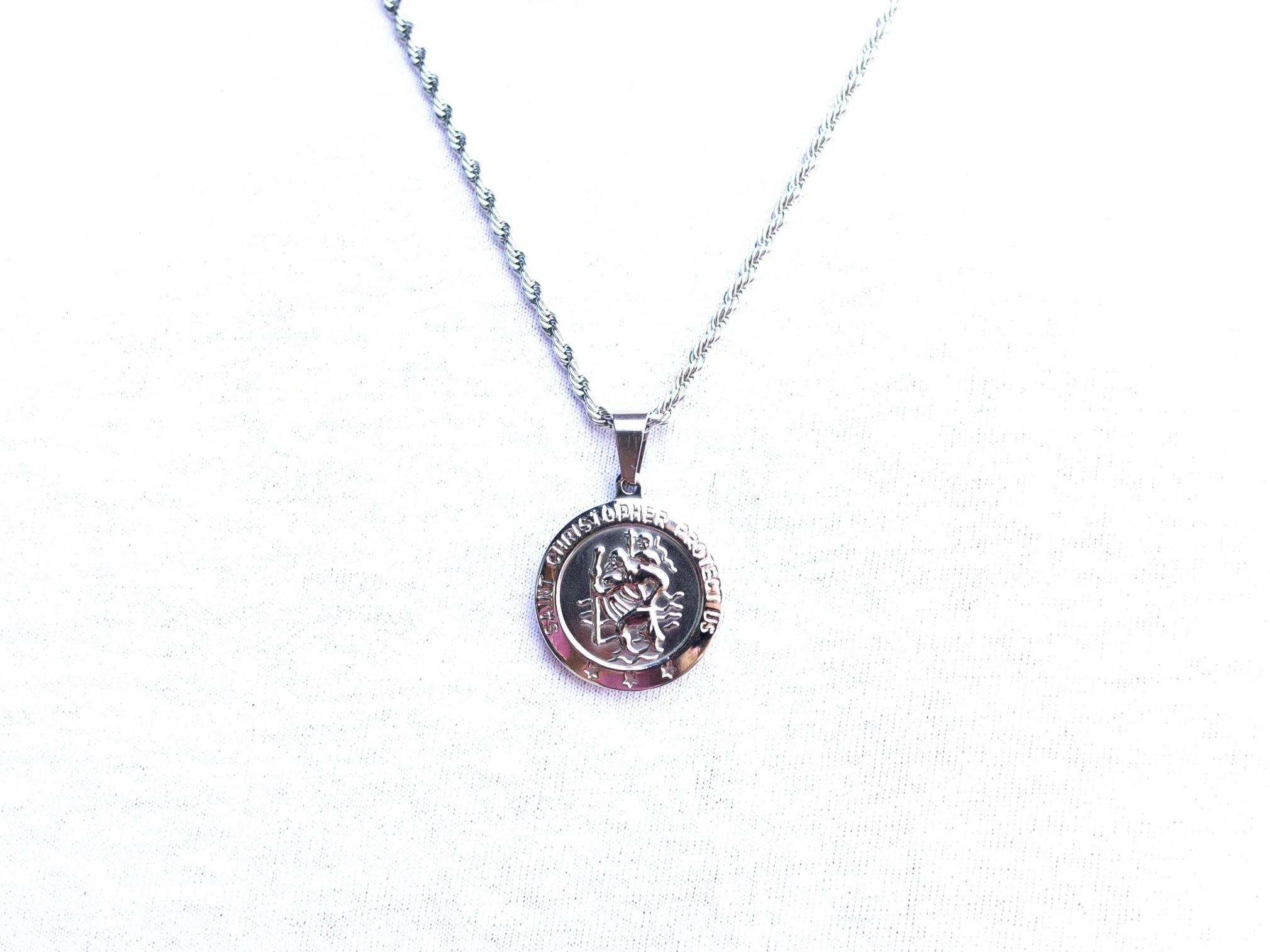 Waterproof St Christopher Necklace