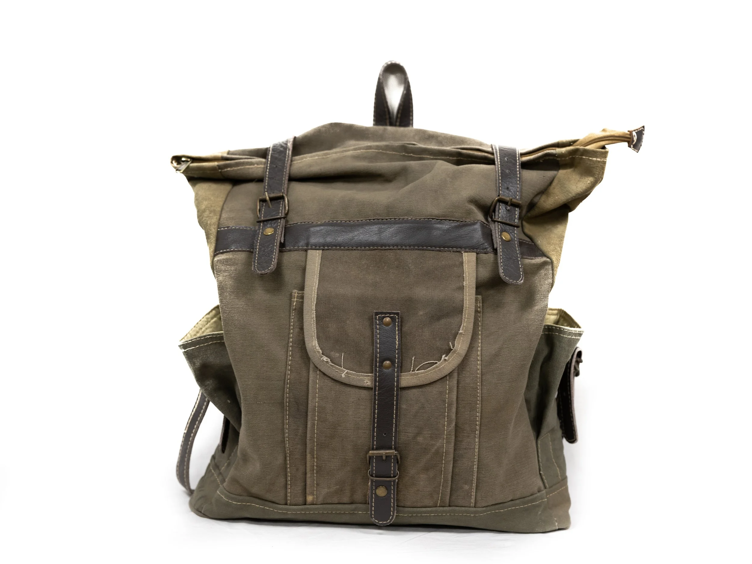 Vintage Addiction Large Recycled Military Tent Backpack