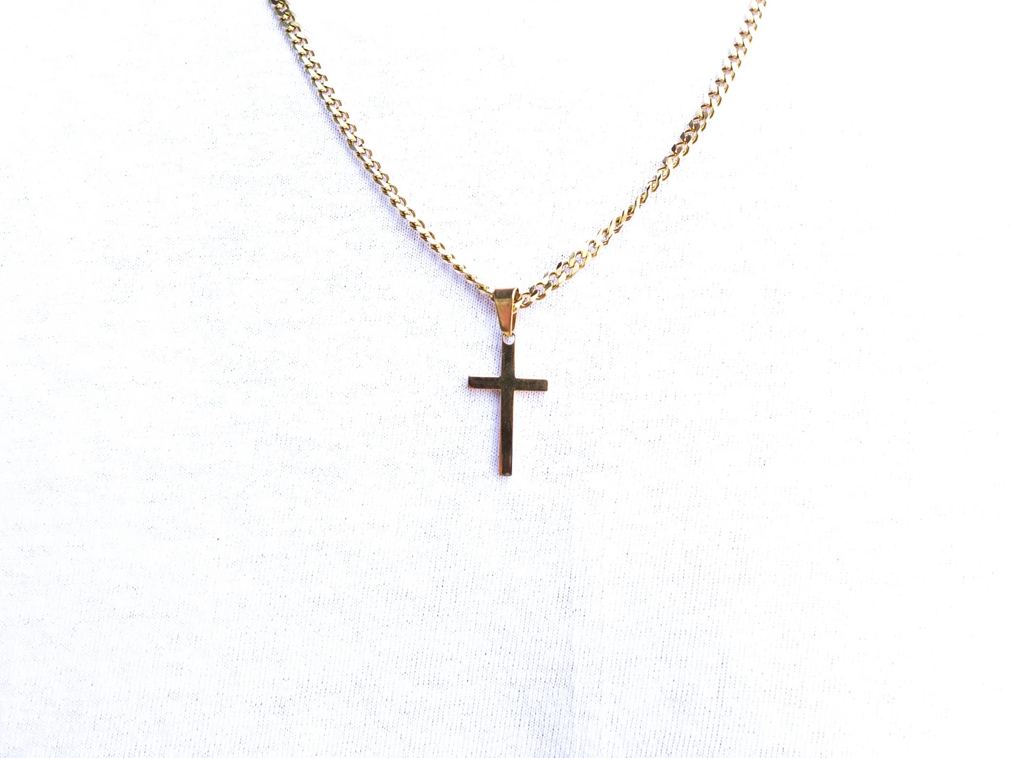 Waterproof Gold Cross Necklace