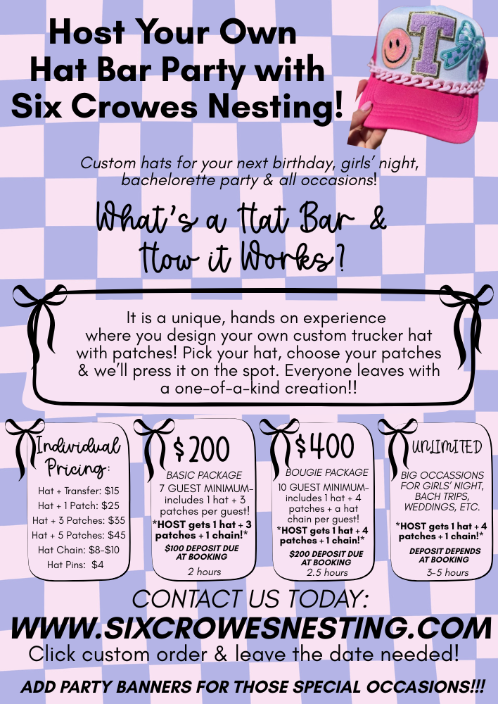 TRUCKER PATCH/DTF HAT PRICING ONLY!!