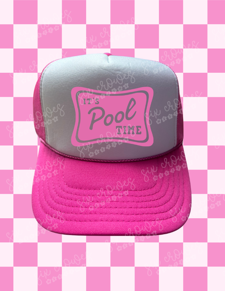 Shop 'It's Pool Time' Trucker Hat - Perfect Summer Accessory — Six ...