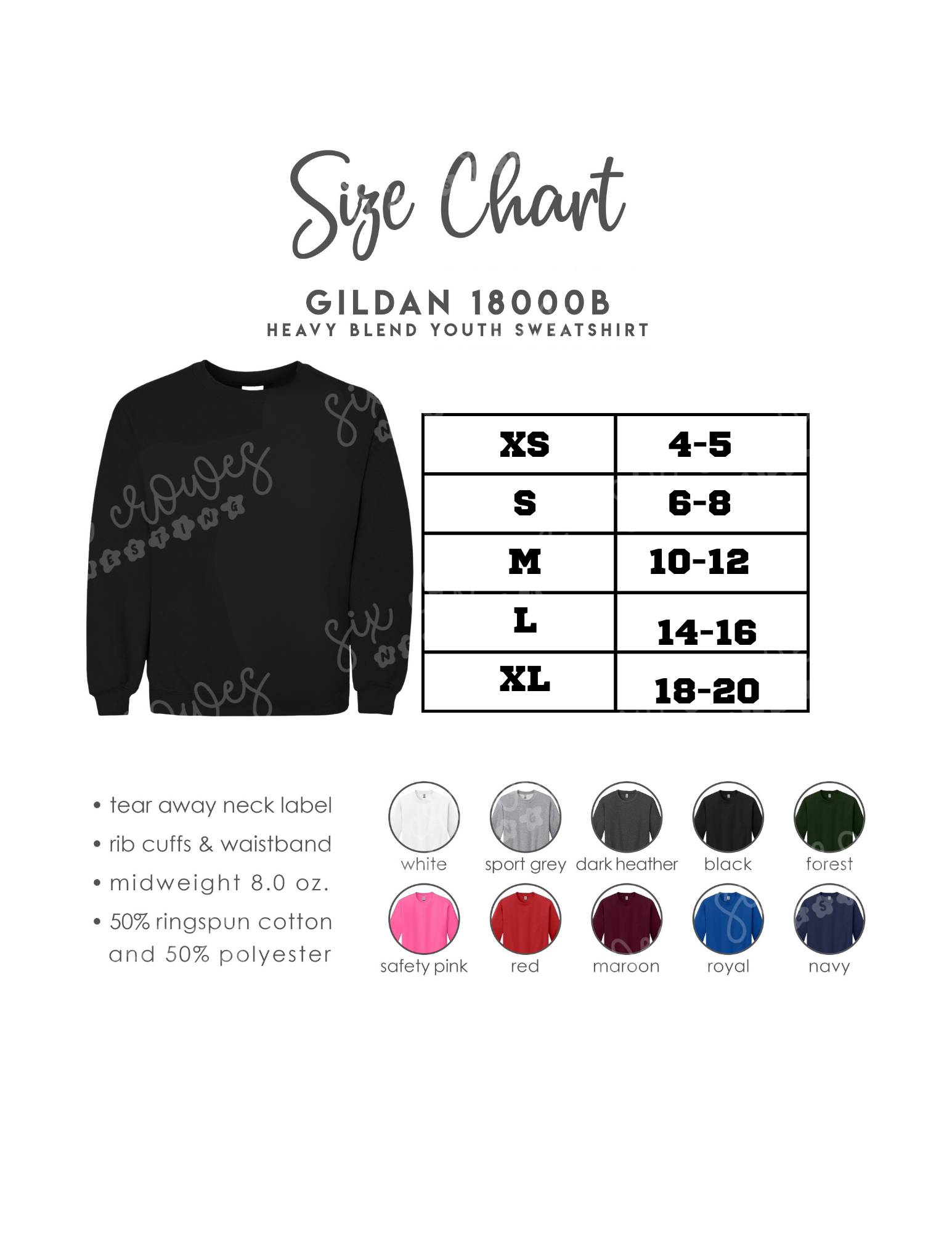 GILDAN YOUTH FLEECE color chart size chart with logo.png