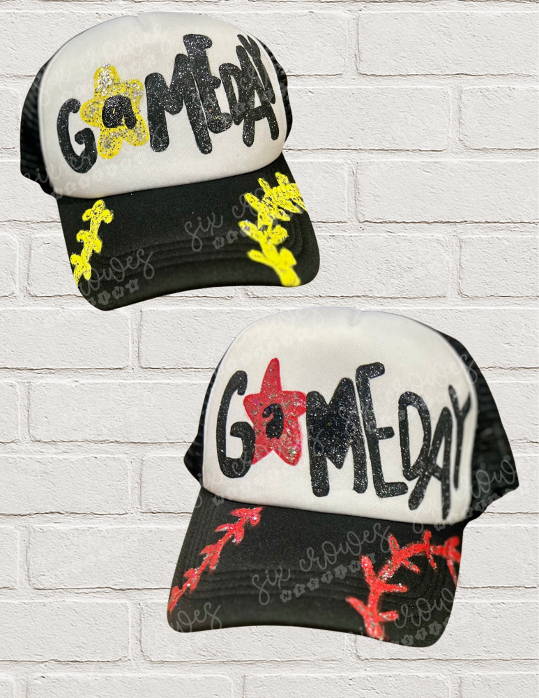 Hand Painted Game Day Trucker Hat