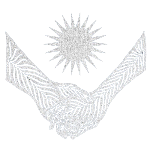 Hands with leaf designs offering light — symbol of psychedelic healing, professional training, and therapist support.