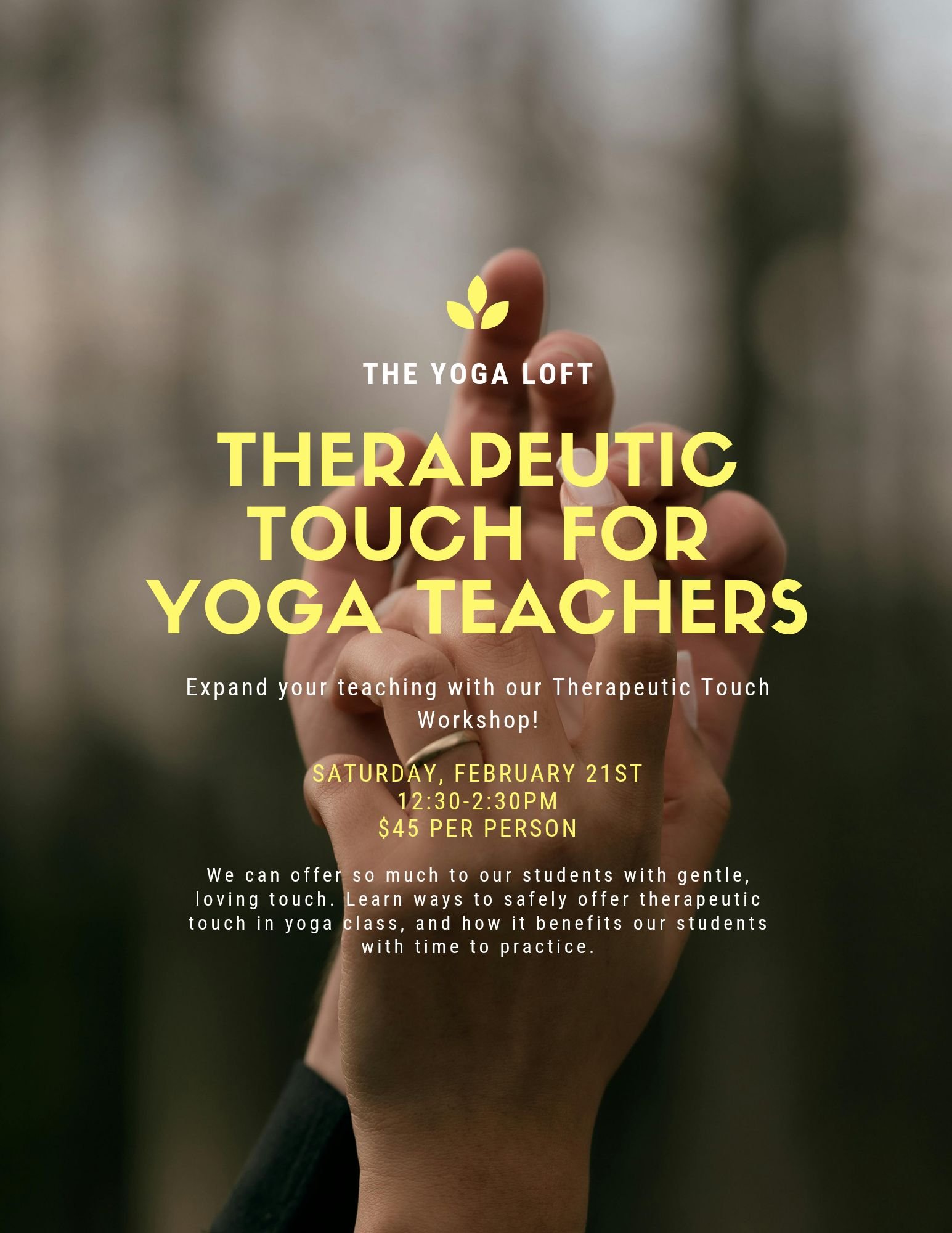 Therapeutic Hands-on for Yoga Teachers