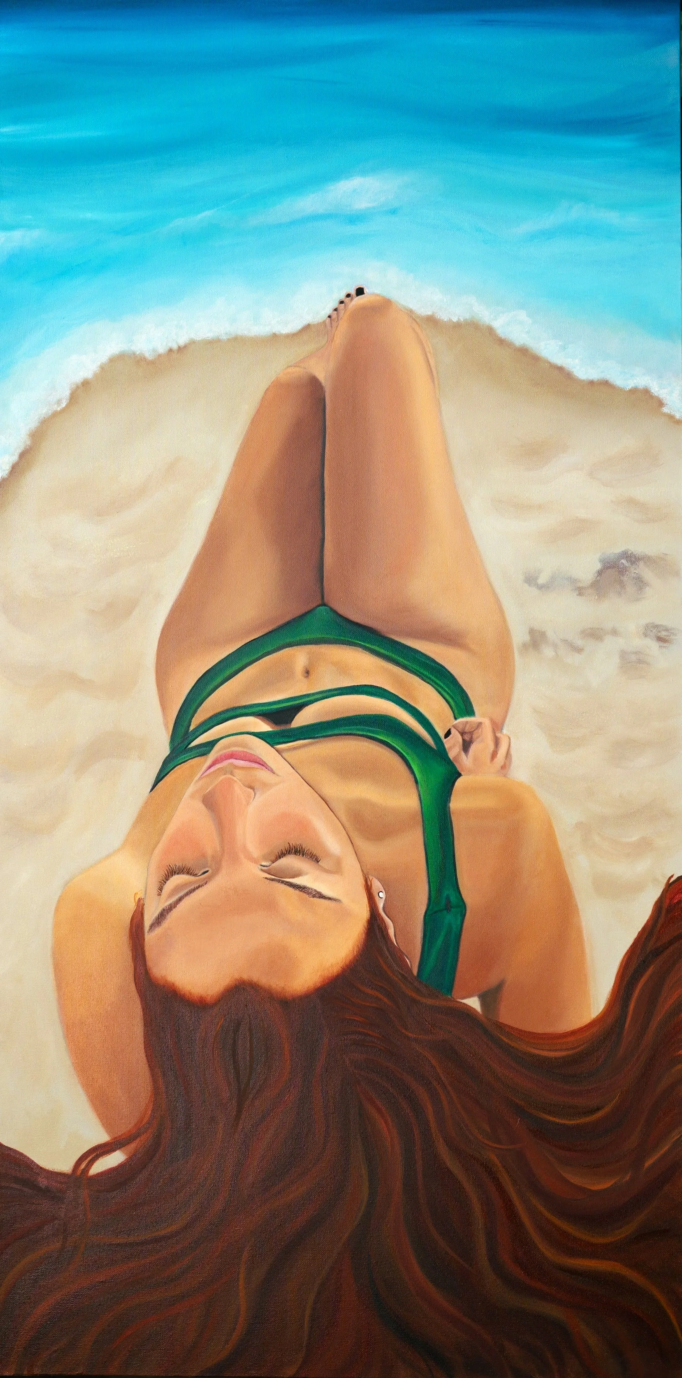 Sunlit Serenity Beach Oil Painting
