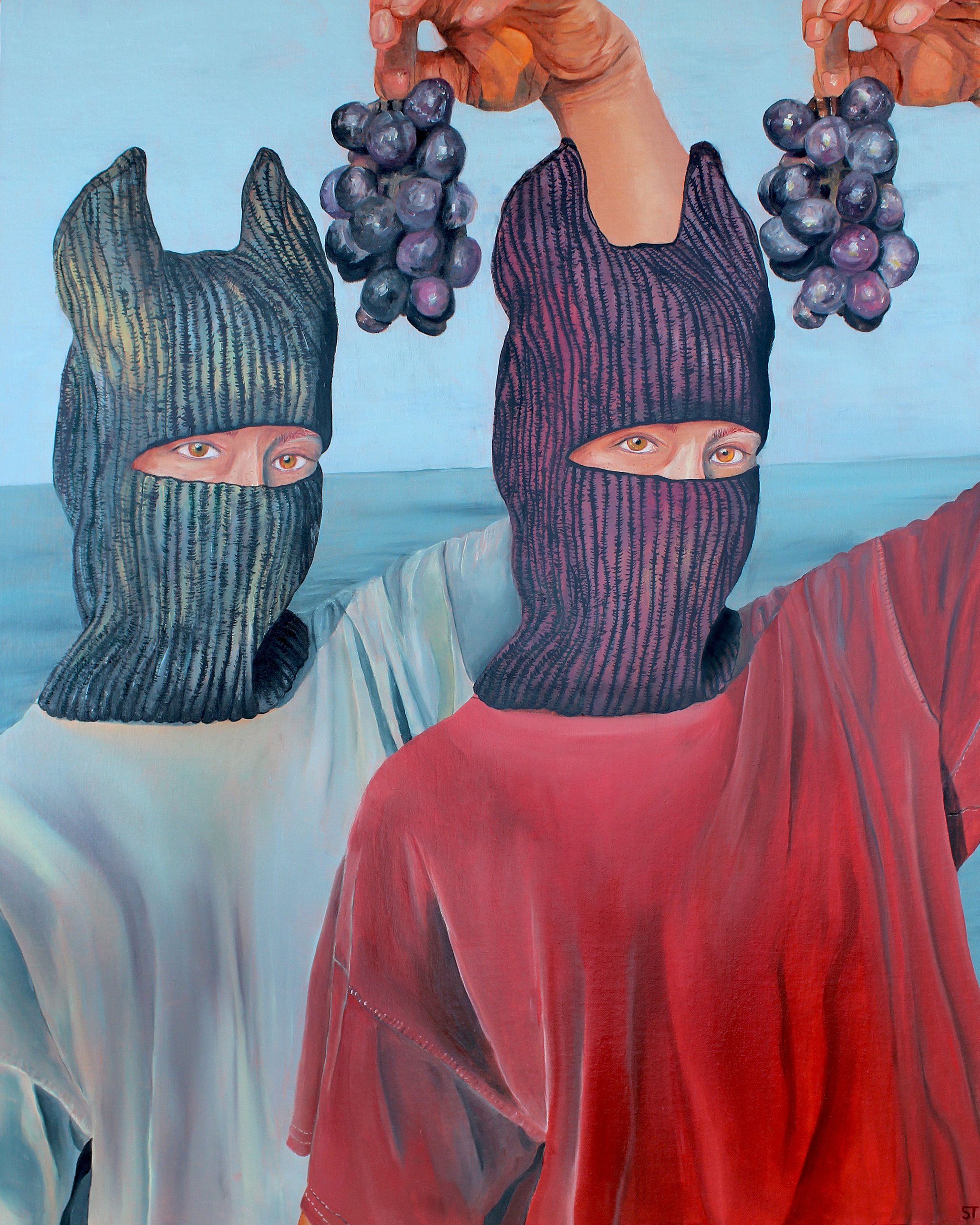 “The Devil on My Shoulder and the Devil on My Other Shoulder” 24x30 oil on canvas