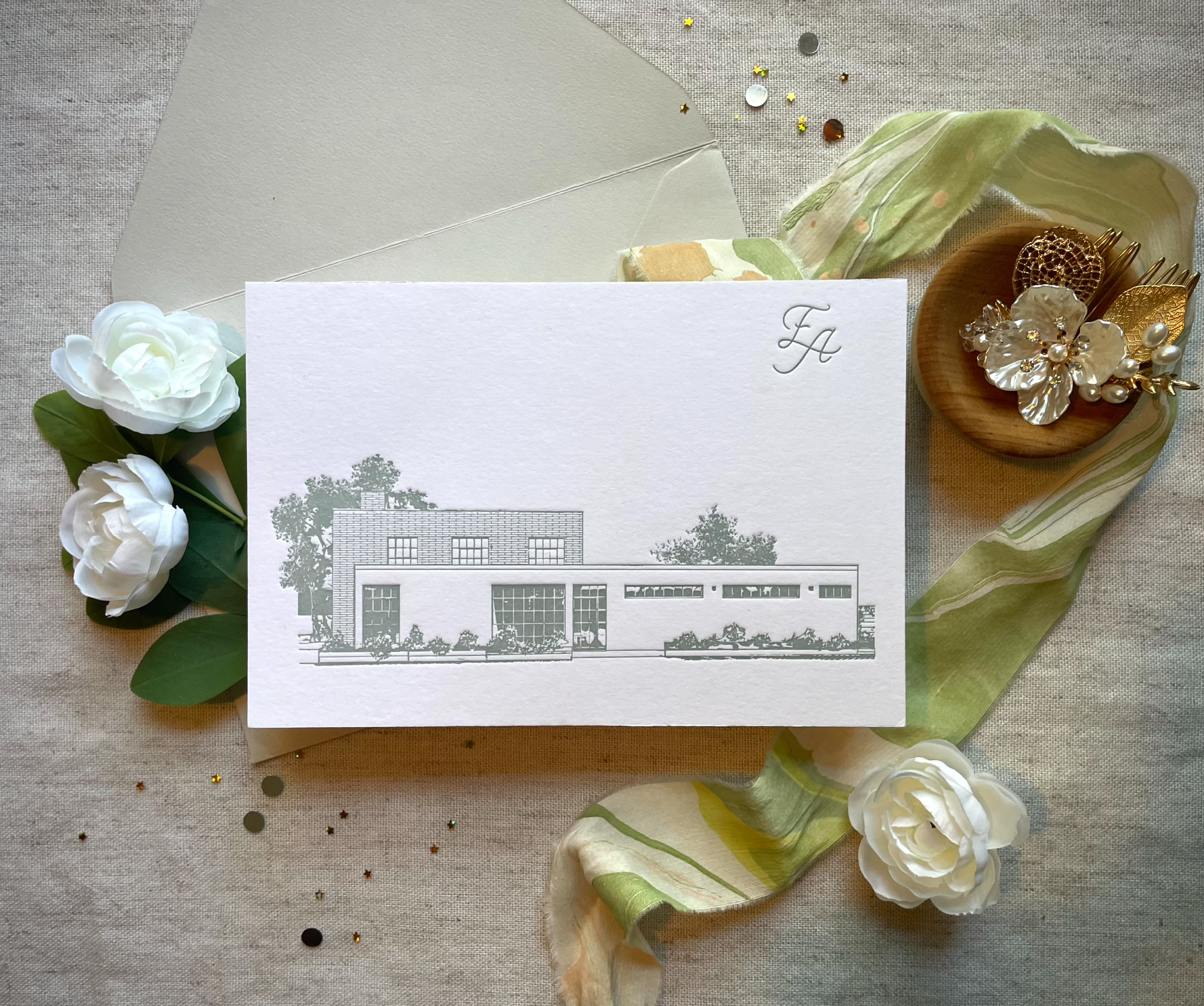 letterpress venue illustration