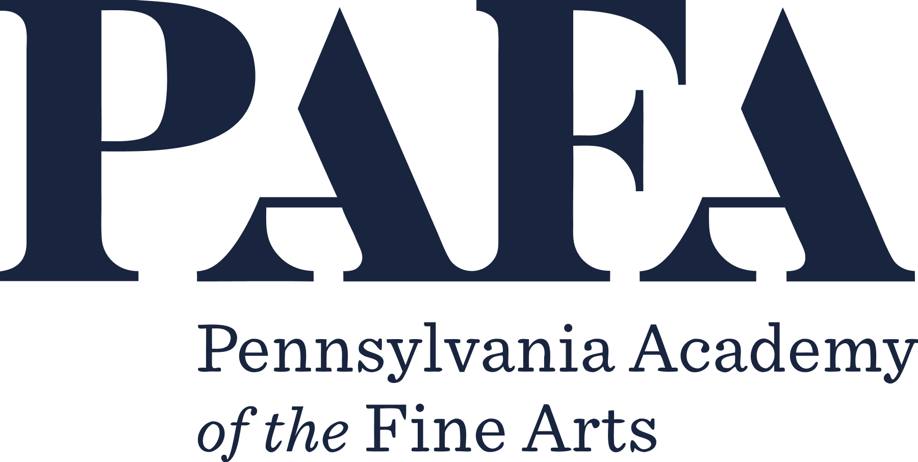 Pennsylvania Academy of the Fine Arts logo, with the initials PAA in large dark blue letters and the full name written below in smaller text.