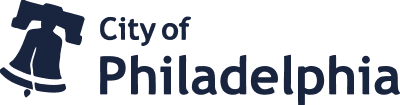 Logo of the City of Philadelphia featuring a stylized bell tower and the text 'City of Philadelphia'