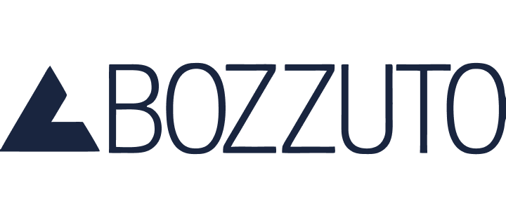 Logo with a stylized triangle and the word "BOZZUTO" in uppercase letters.