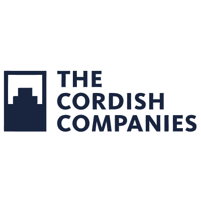Logo for The Cordish Companies with a stylized building icon and company name.