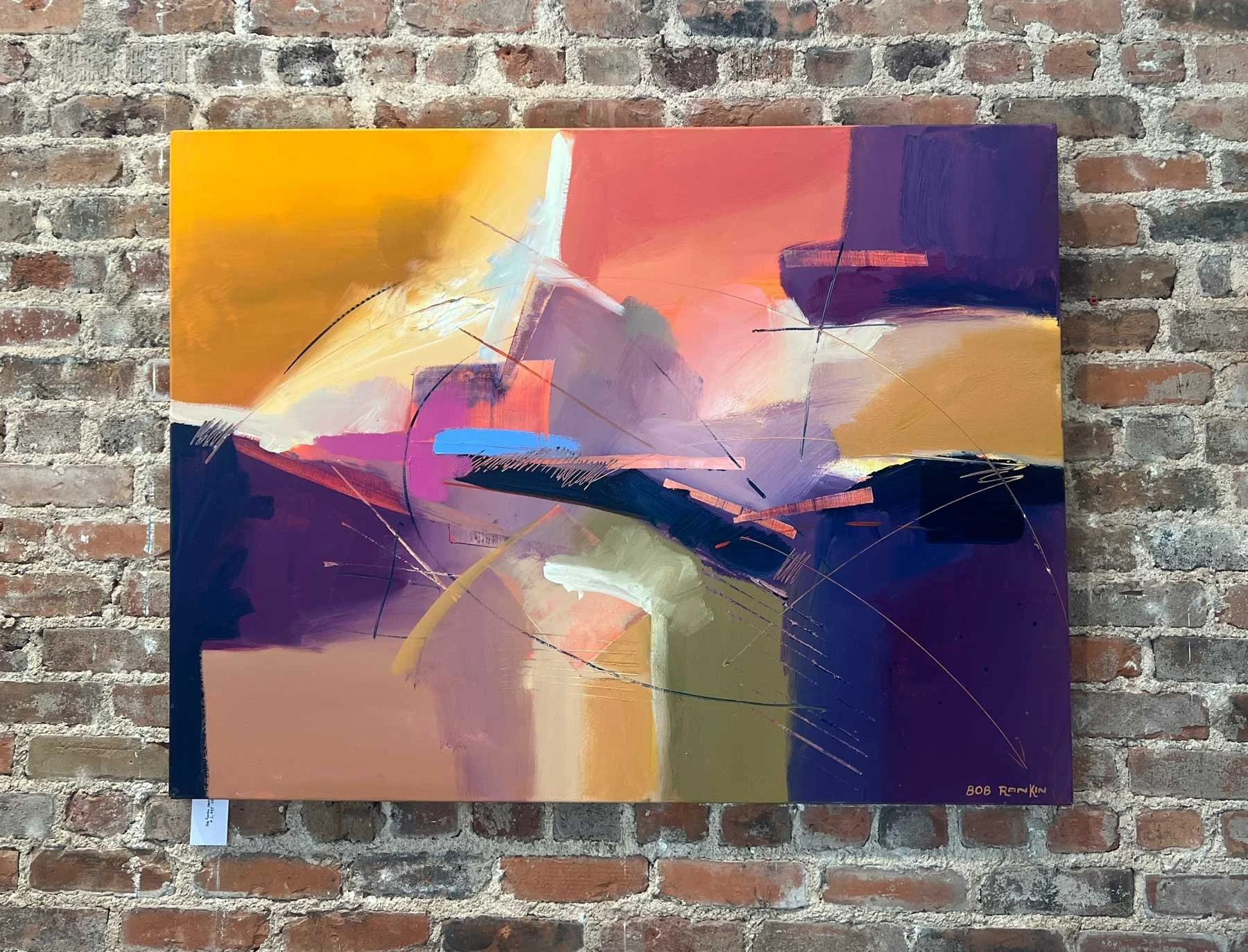Abstract Art in Purples and Gold