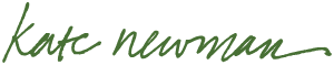 Close-up of the signature of Kate Norman written in green ink.