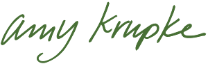 The image features the name 'amy knkpe' written in green cursive script on a black background.