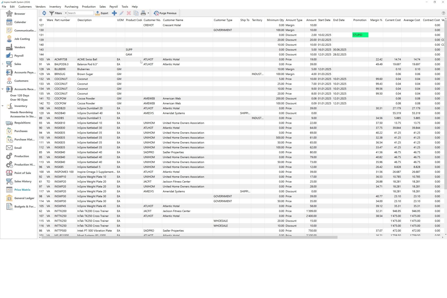 SPIRE – List view