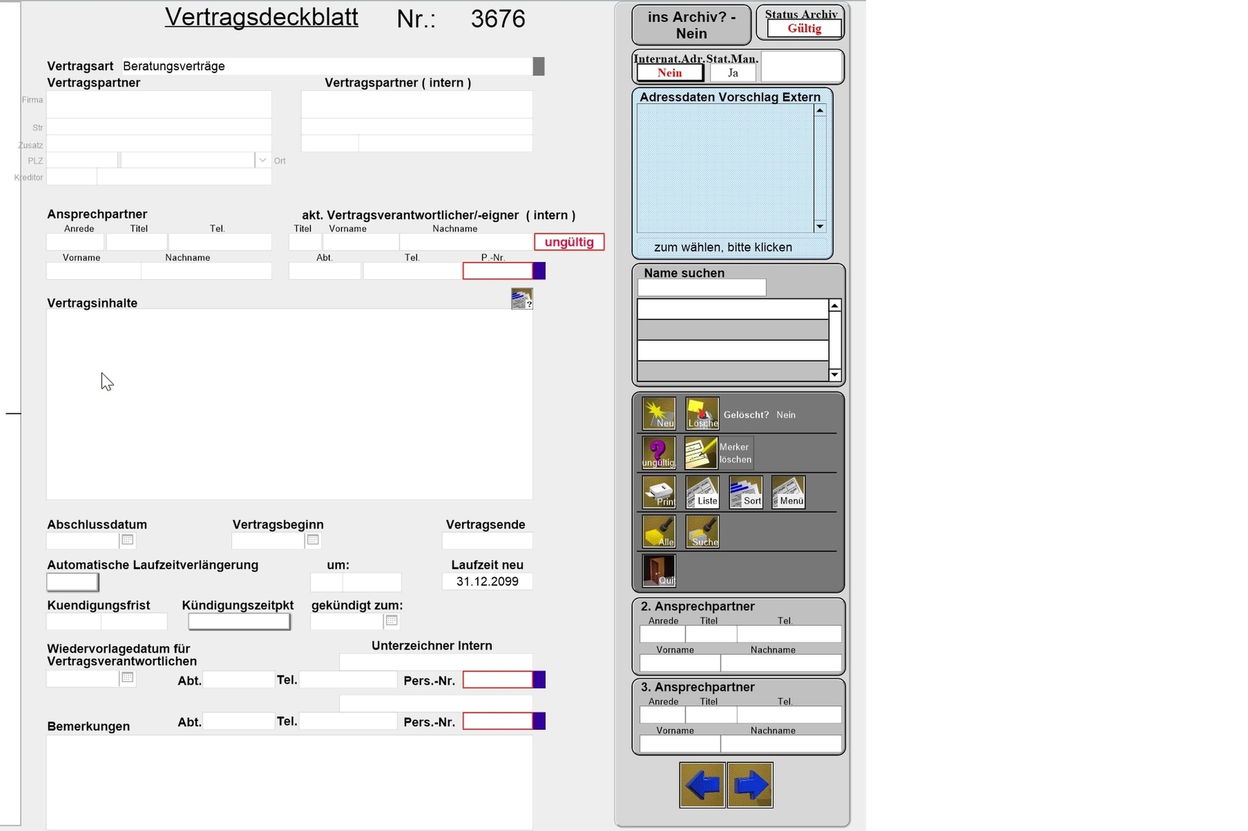 Form view standard contract