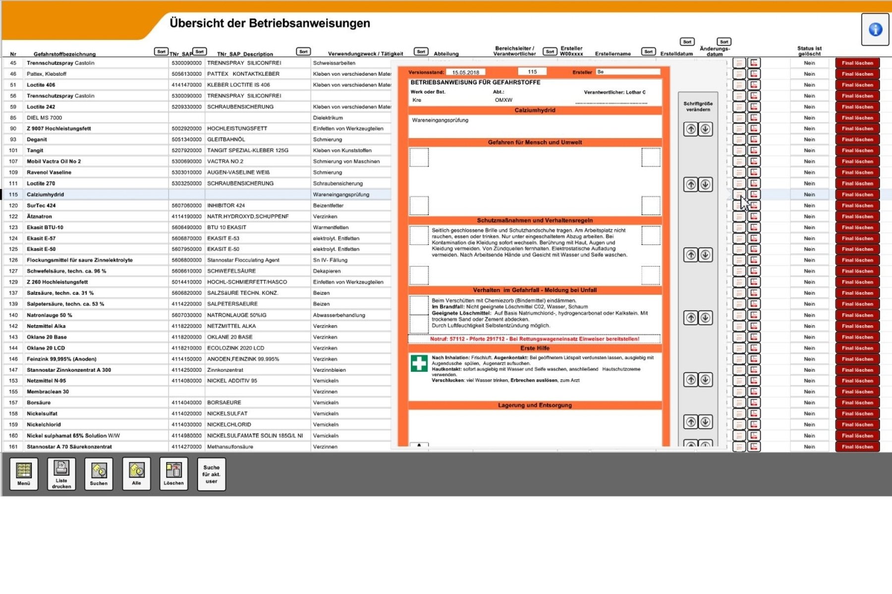 Preview option in the list view