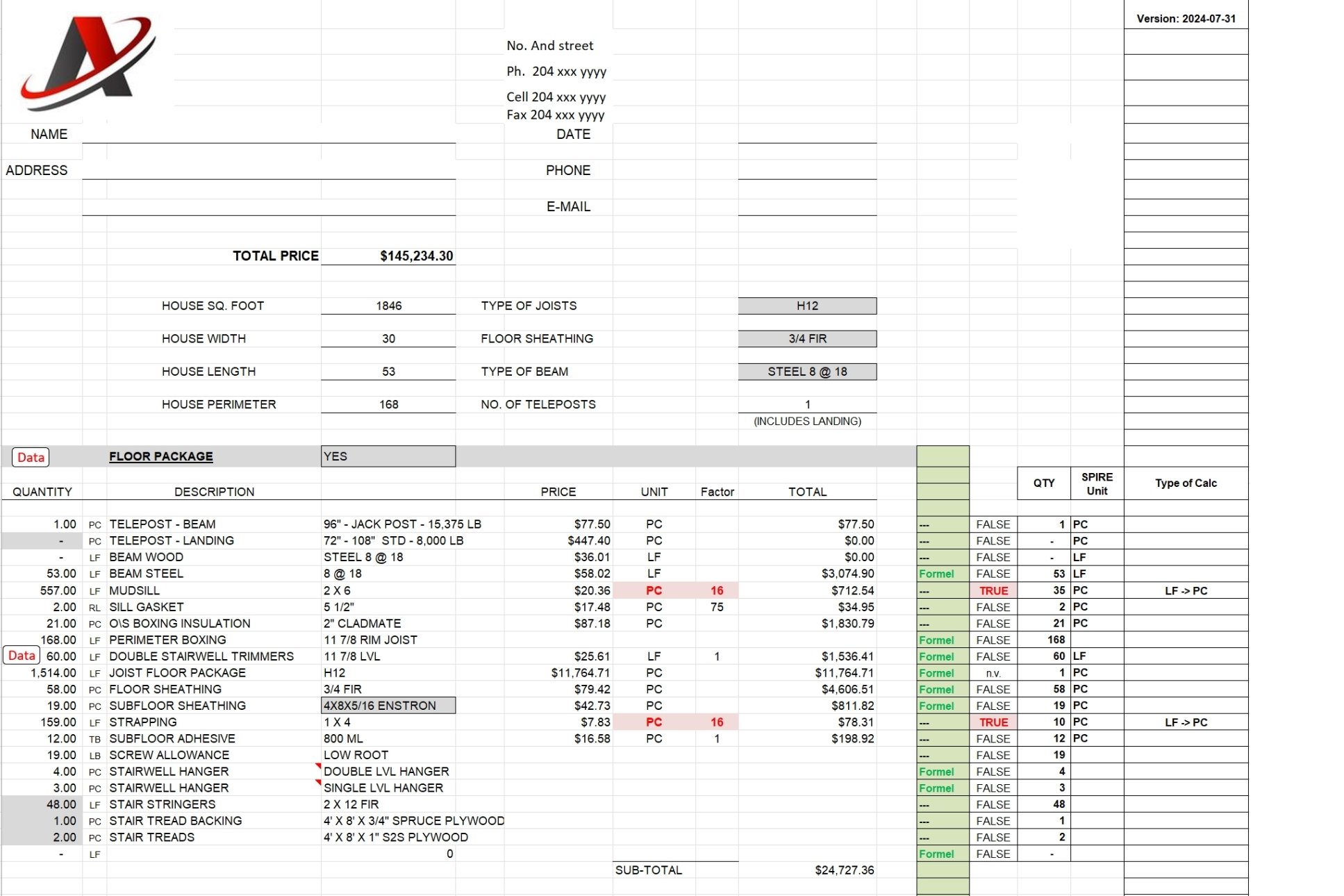 Construction Cost estimate - 1