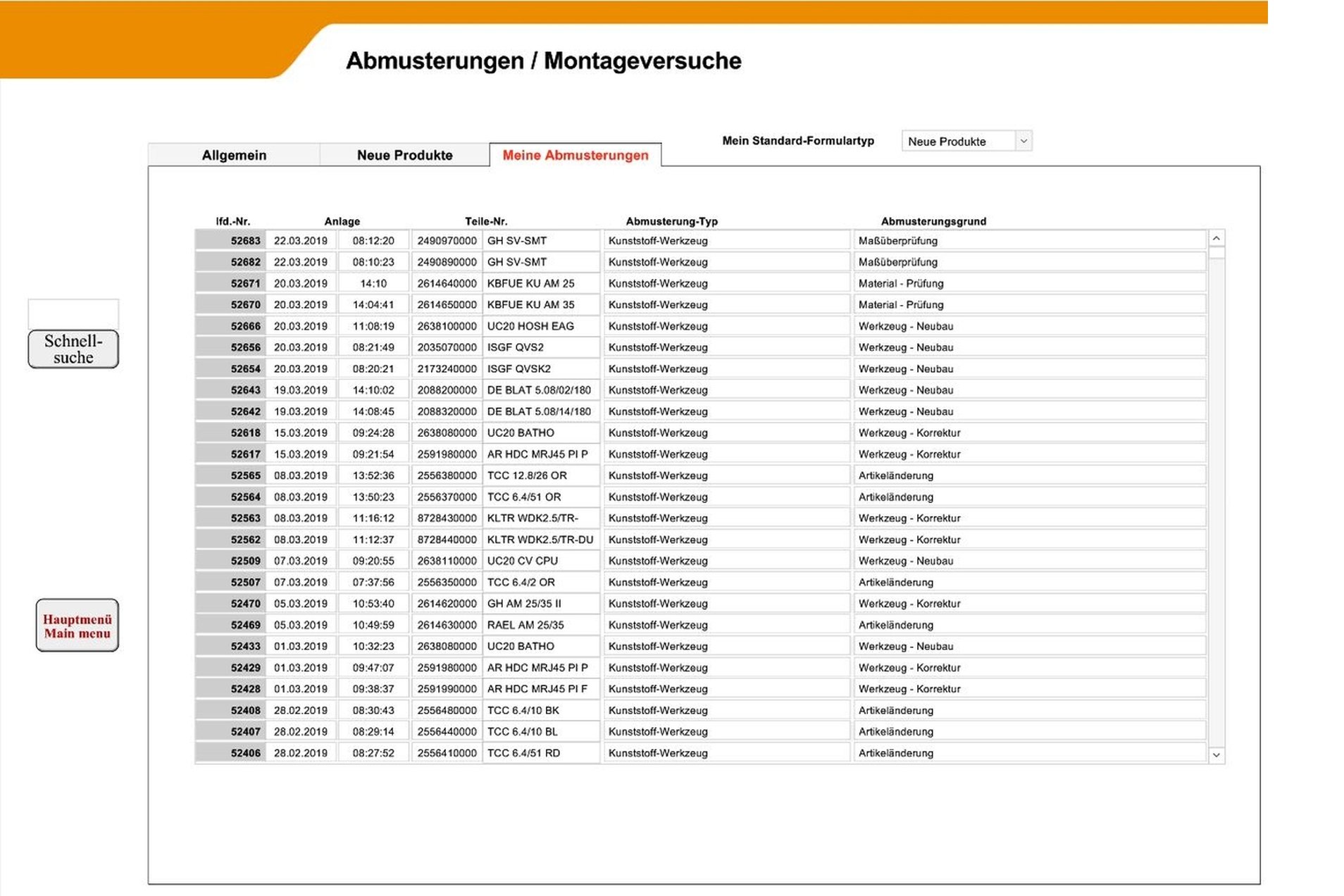 View shows all subjects entered by actual user