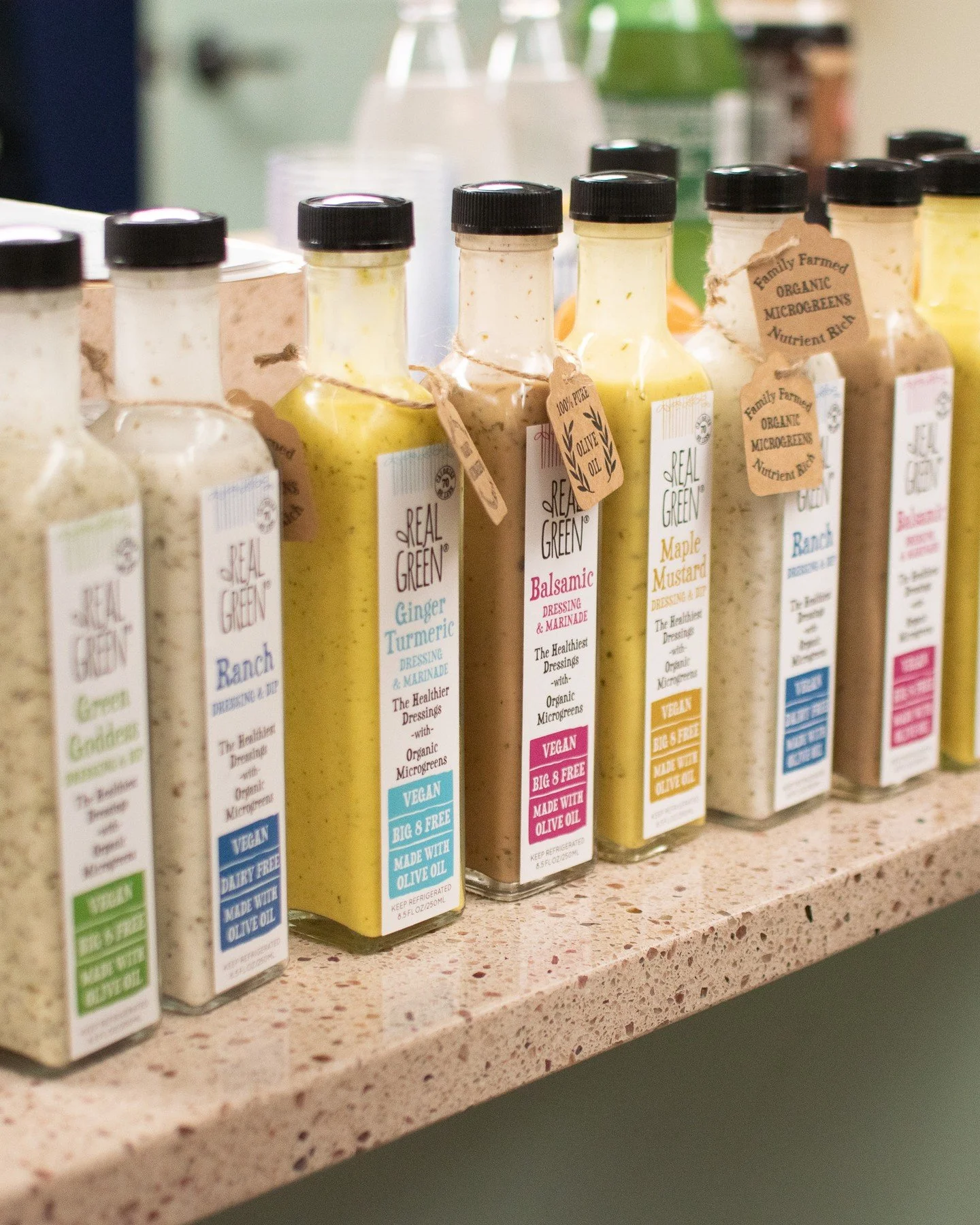 You may have spotted @realgreenfoods salad dressings on our list, and now we're now fully stocked! These dressings are made with microgreens as a core ingredient, so as the Boston Globe explains, there's now &quot;salad in your salad dressing&quot; ?