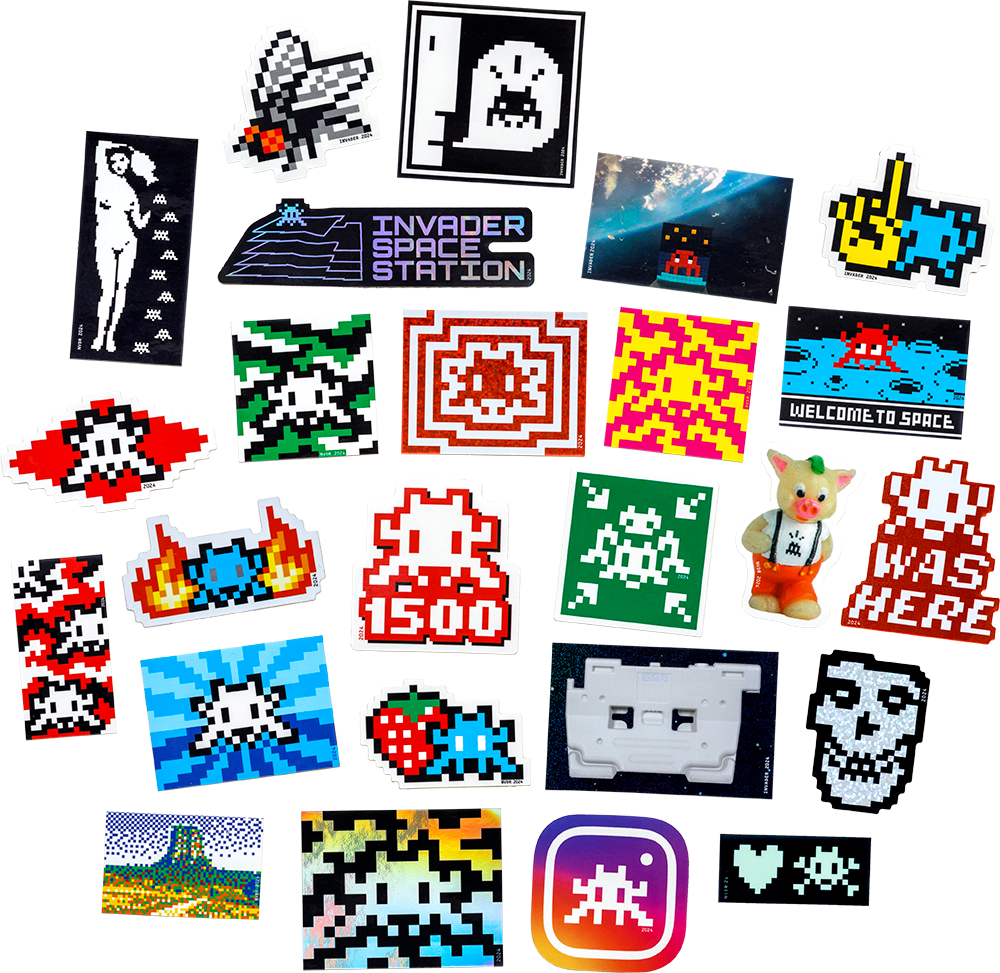 Invader Space Station インベーダー アート 限定ステッカー Invader Space Station インベーダー アート 限定ステッカー Invader