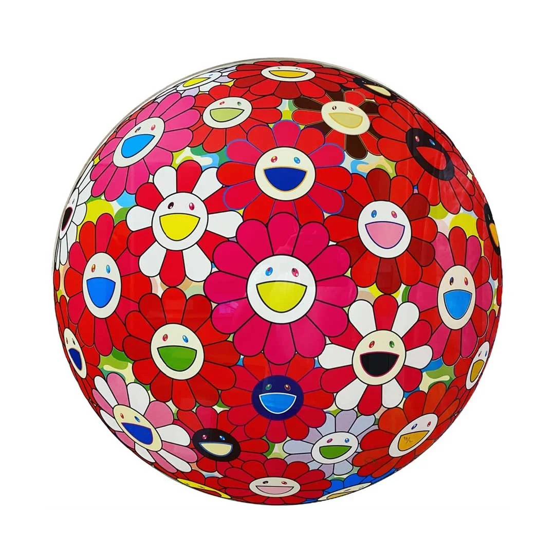 The Flowerball series by Takashi Murakami showcases his iconic smiling ...