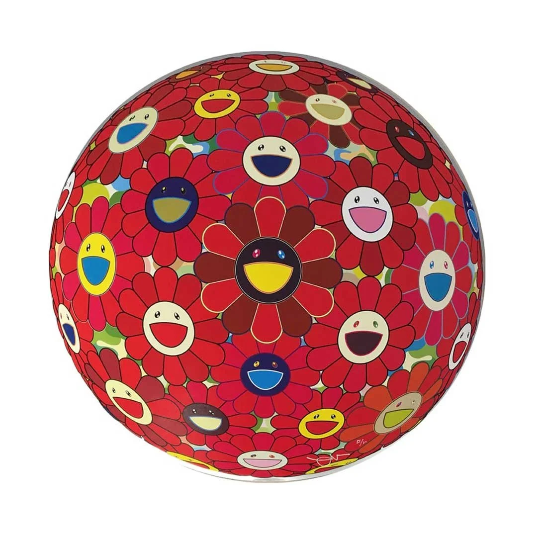 The Flowerball series by Takashi Murakami showcases his iconic smiling ...