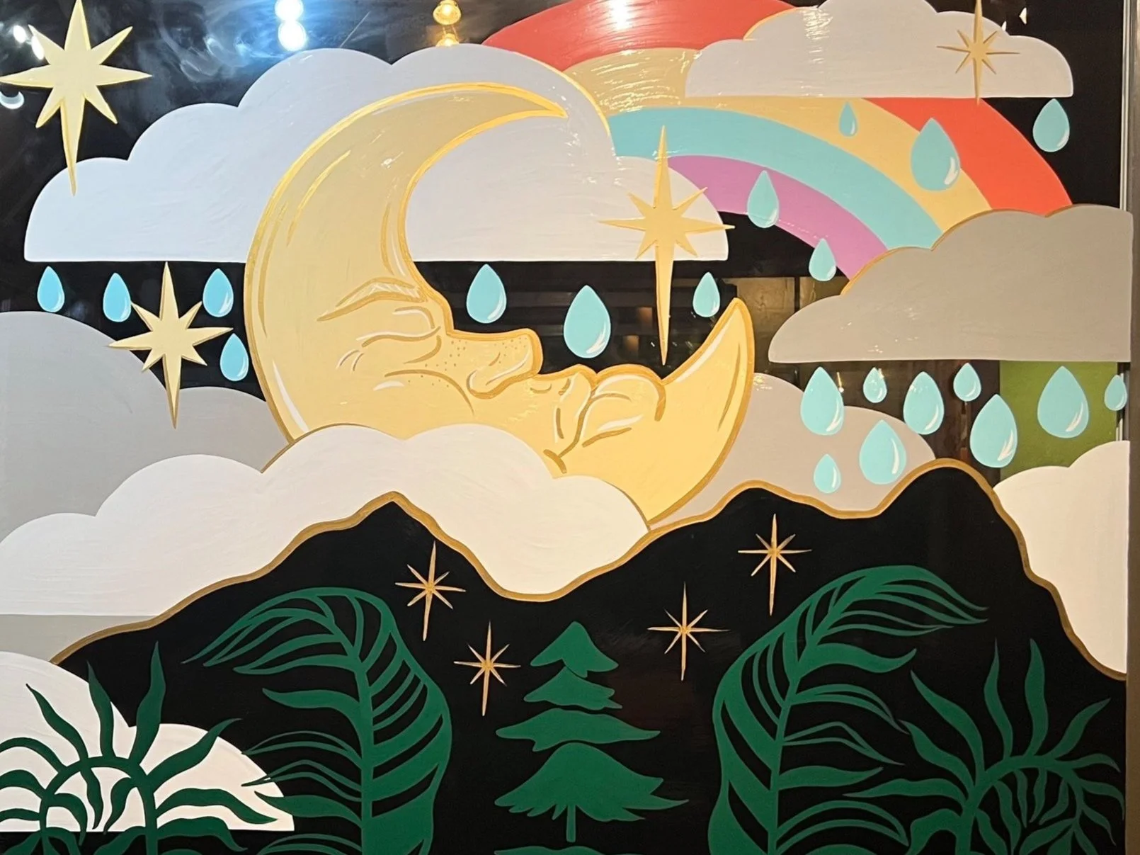 Sleepy Monk Coffee Enamel Window Mural