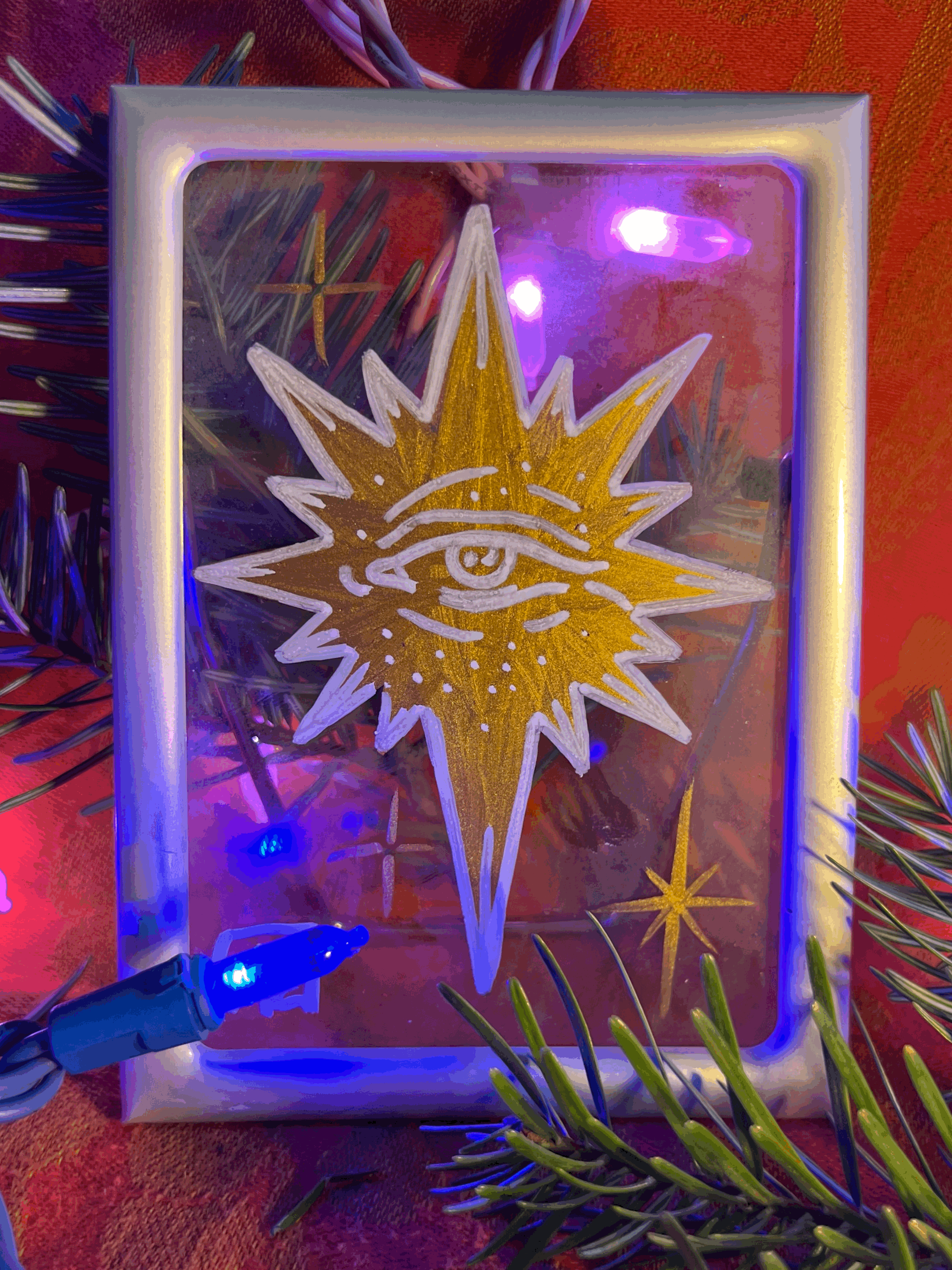 Miniature 5x3in Enamel Painting on Glass