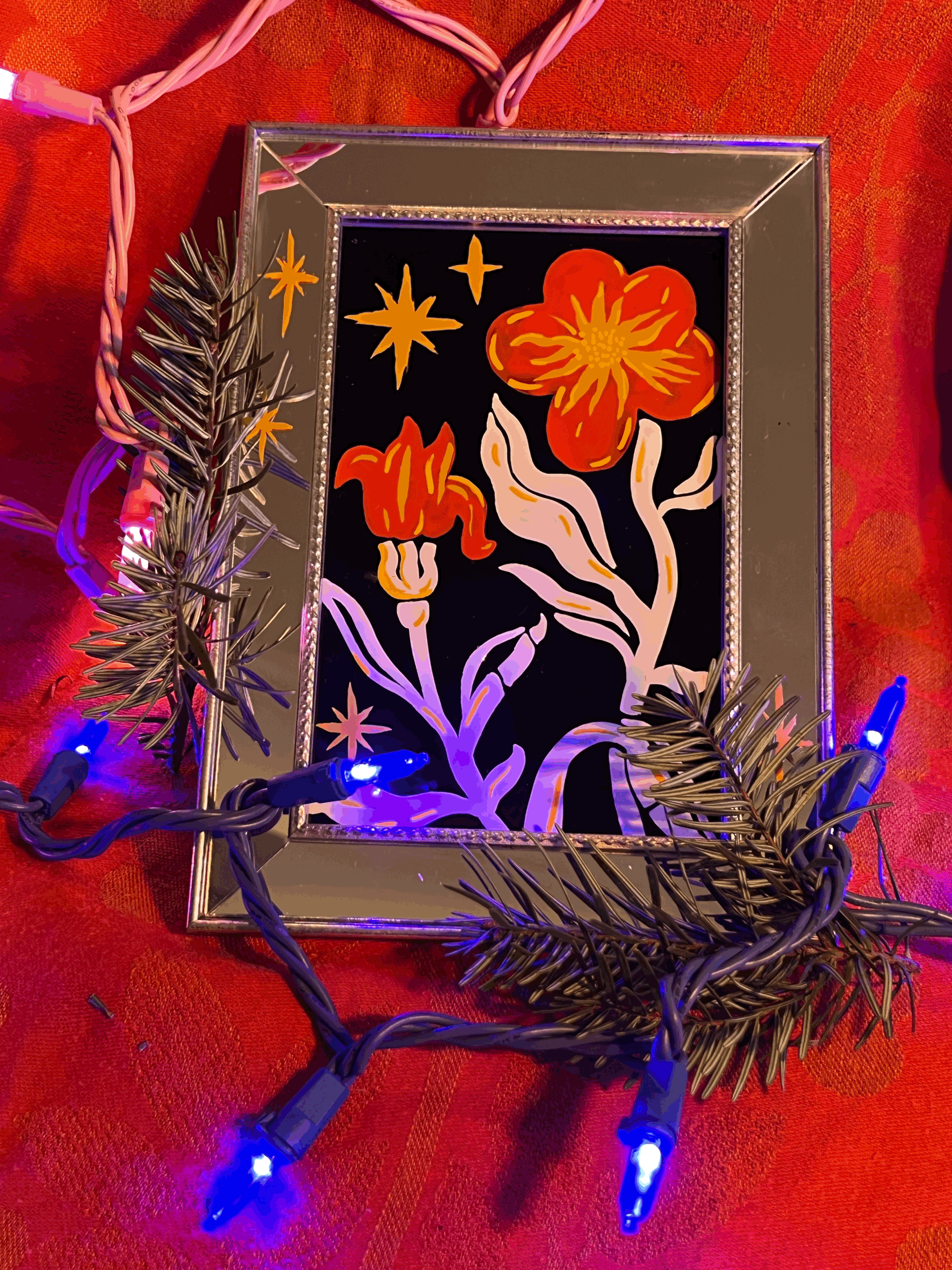 Floral Enamel Painting