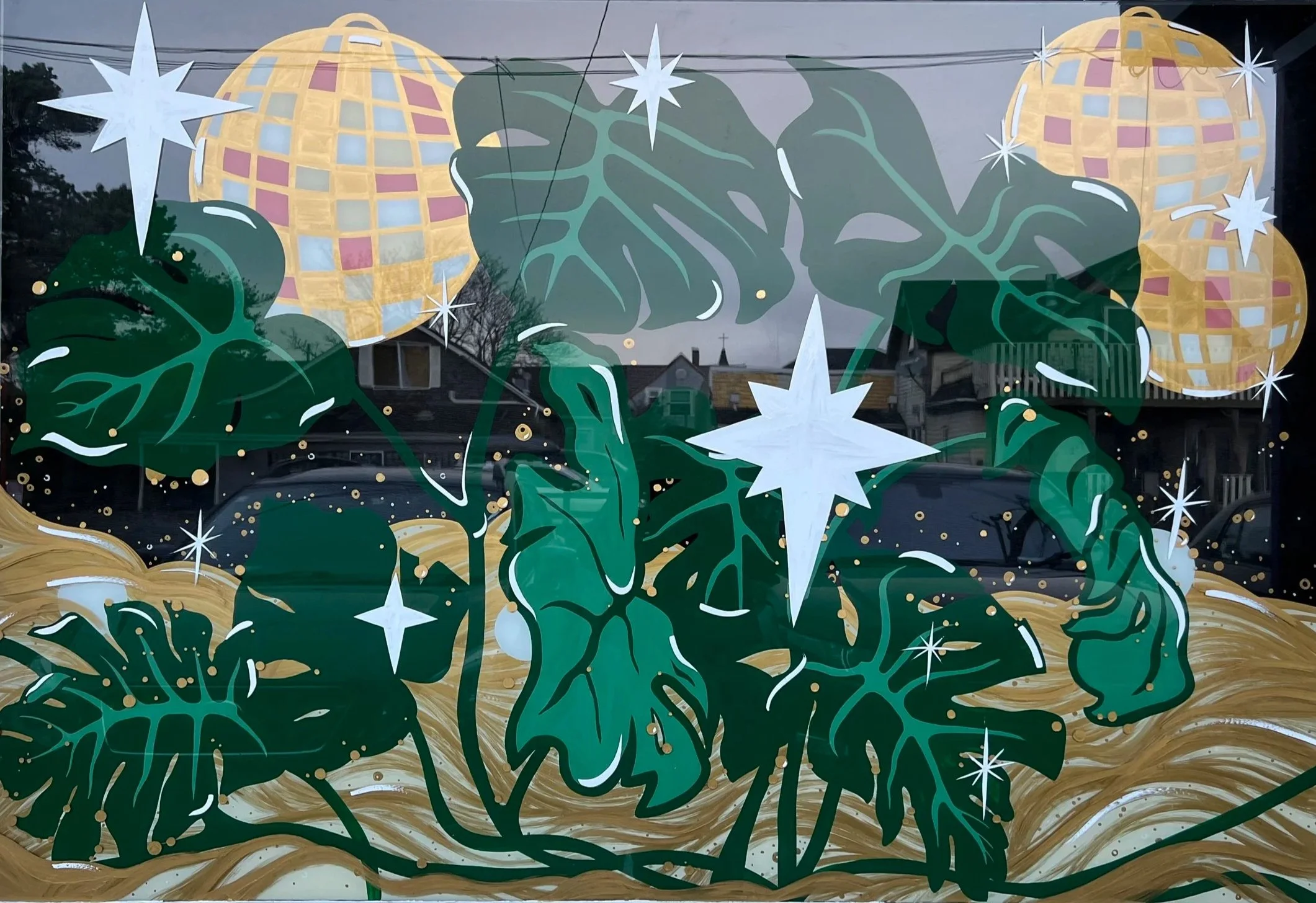 Chéz Enamel Window Mural