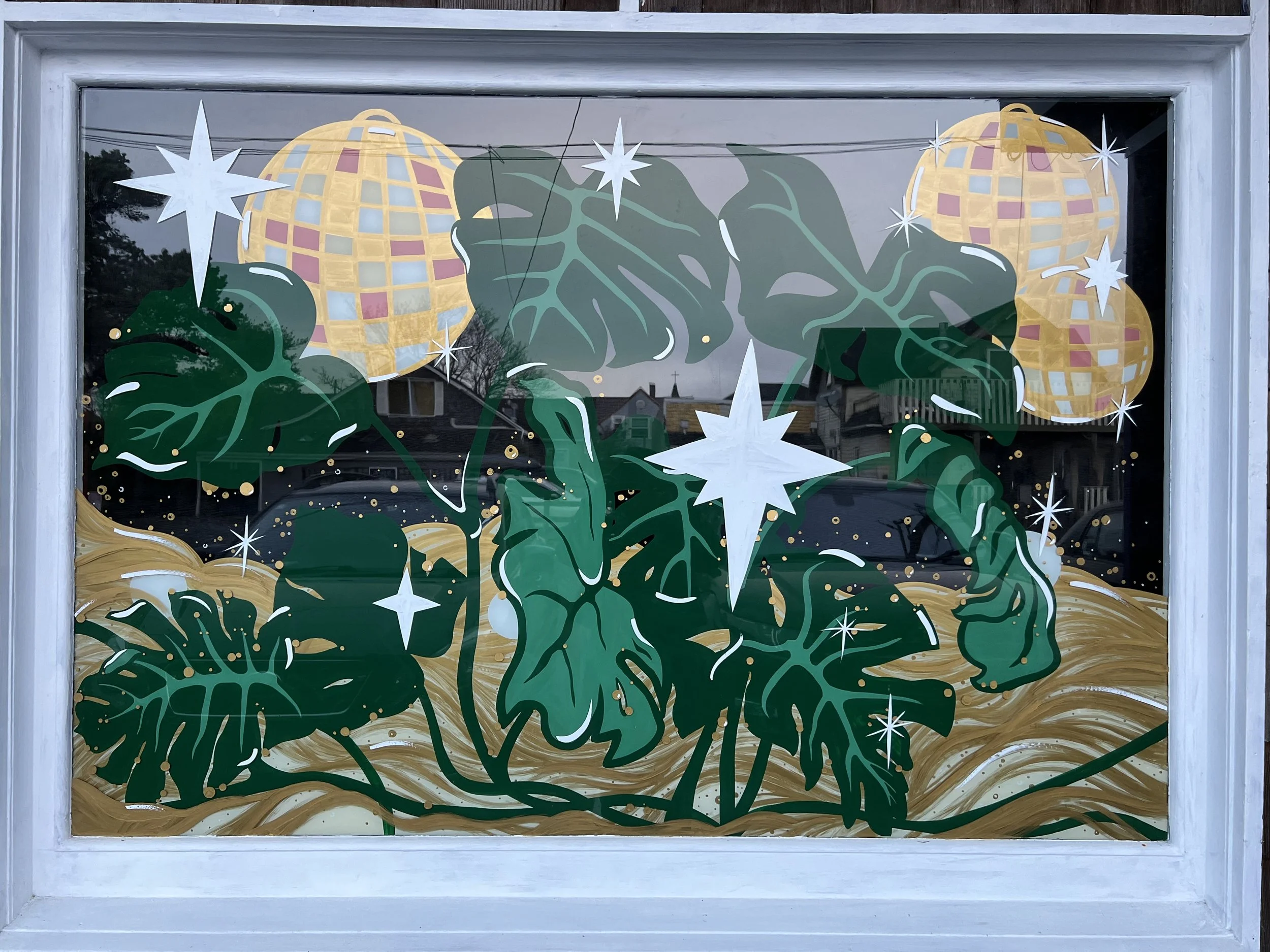 Chéz Enamel Window Mural