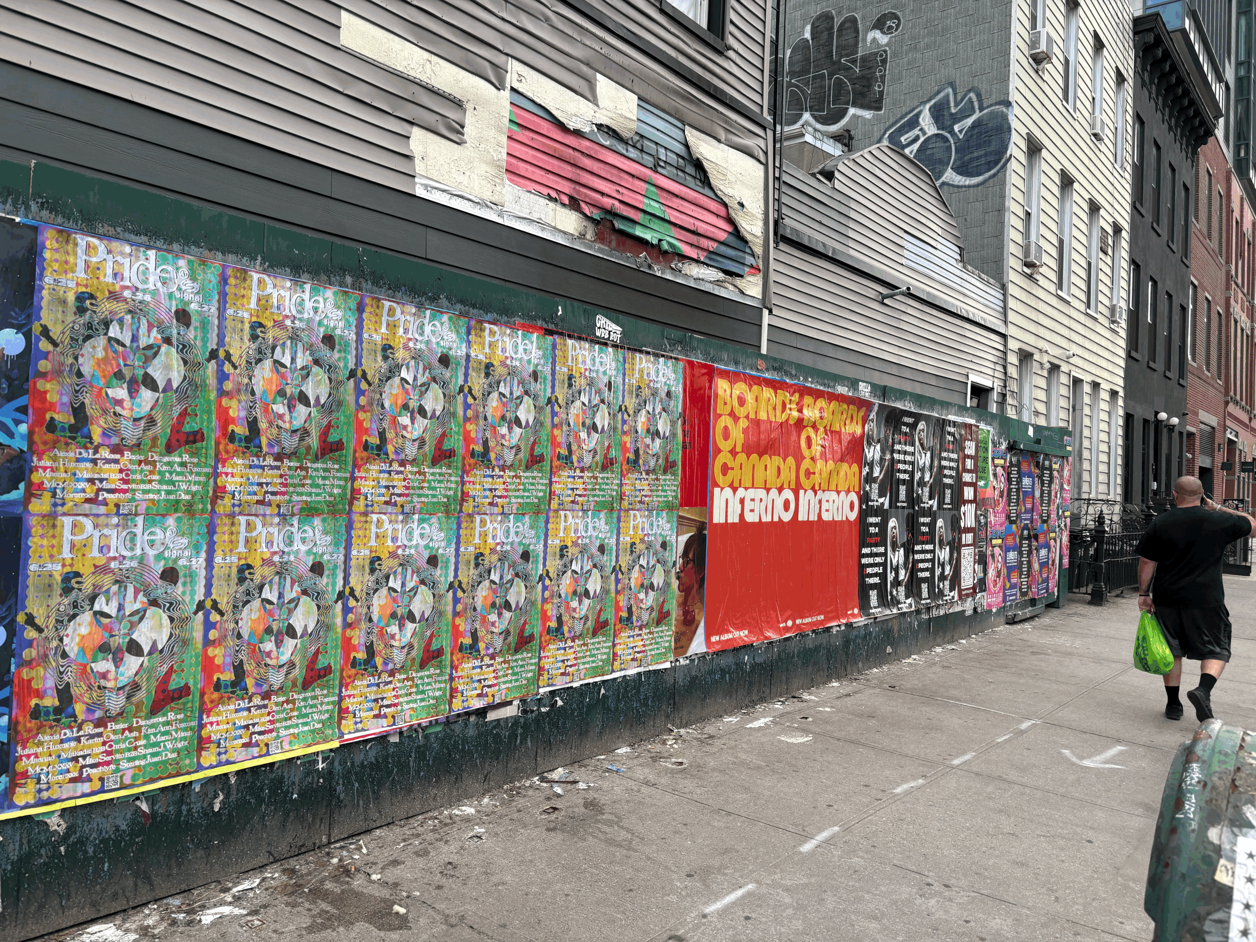 Sidewalk Poster Advertising in Wynwood
