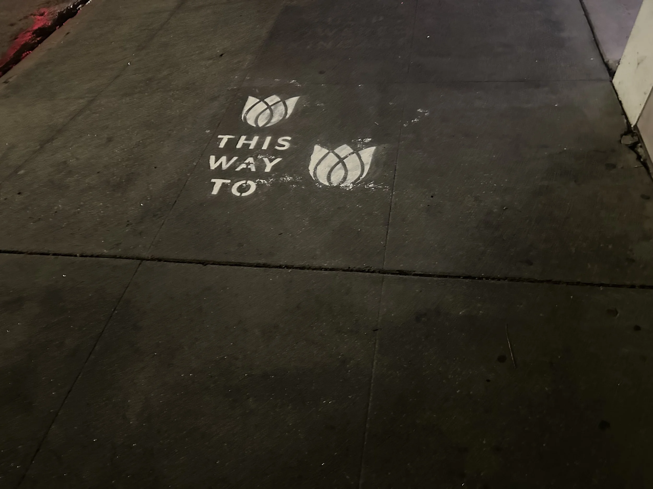 sidewalk stencil advertising