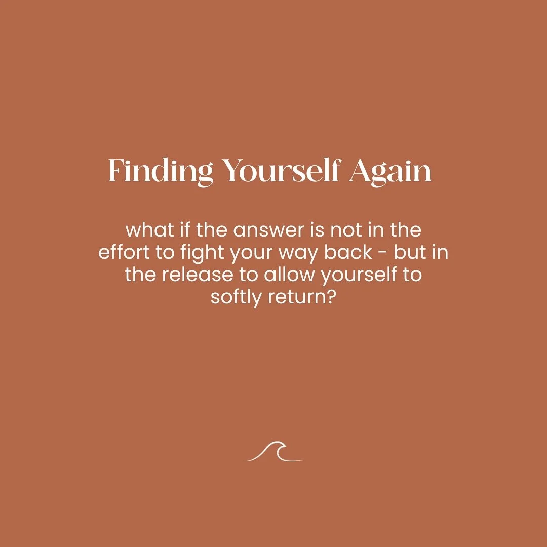 Losing yourself. You know that feeling when you look in the mirror + don&rsquo;t recognize who&rsquo;s looking back? As if you&rsquo;ve changed and are longing to feel &lsquo;you&rsquo; again. 

So many life events can cause this feeling: over extend