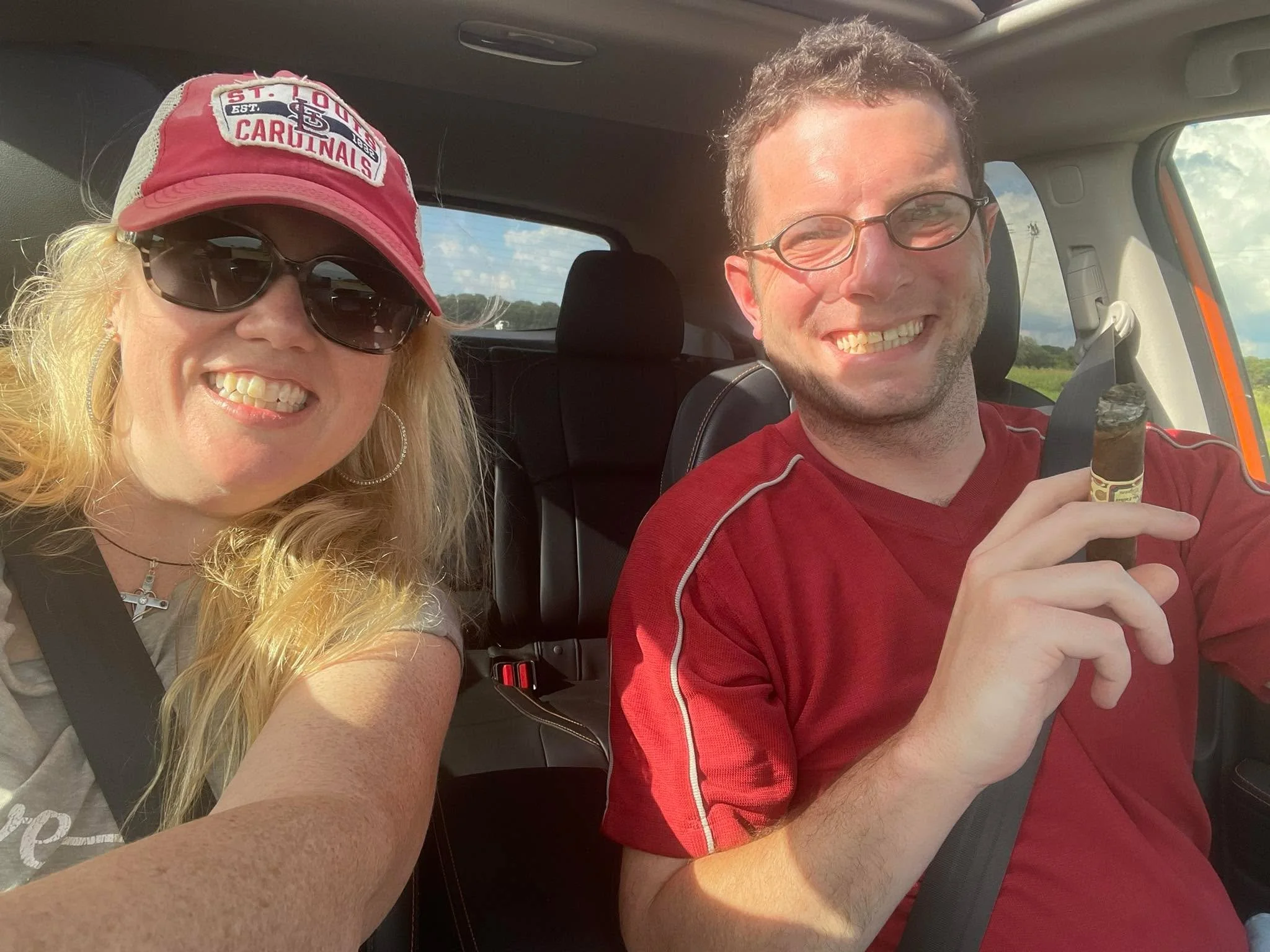 3 years ago today these crazy two set out on a wild car adventure as they were getting to know one another. I was told that it is a huge deal to have someone wear his Cardinal’s hat….(pic 1 three years ago)
3 years later… we took