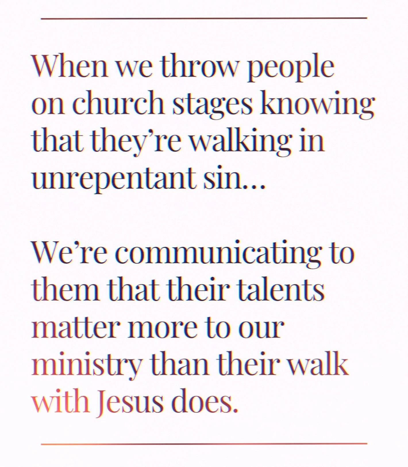 Let&rsquo;s have the hard talks&hellip;

Churches are dying
People are walking away from Christianity
Comfort of fitting in or being liked seems to be more important than the hard truths that are found at the cross.

In a world where people are runni