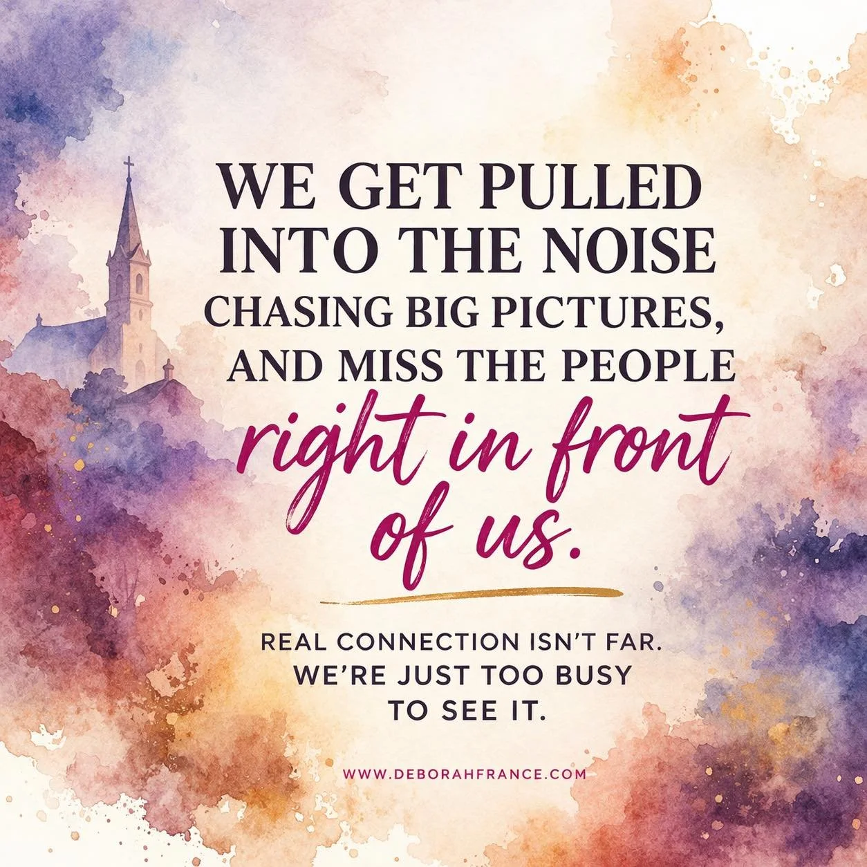 We fight loudly for big change, yet quietly neglect what&rsquo;s right in front of us.

It&rsquo;s easy to stay busy&mdash;advocating, giving, doing&mdash;but where are we when people are actually in the middle of their hard? Not the polished version