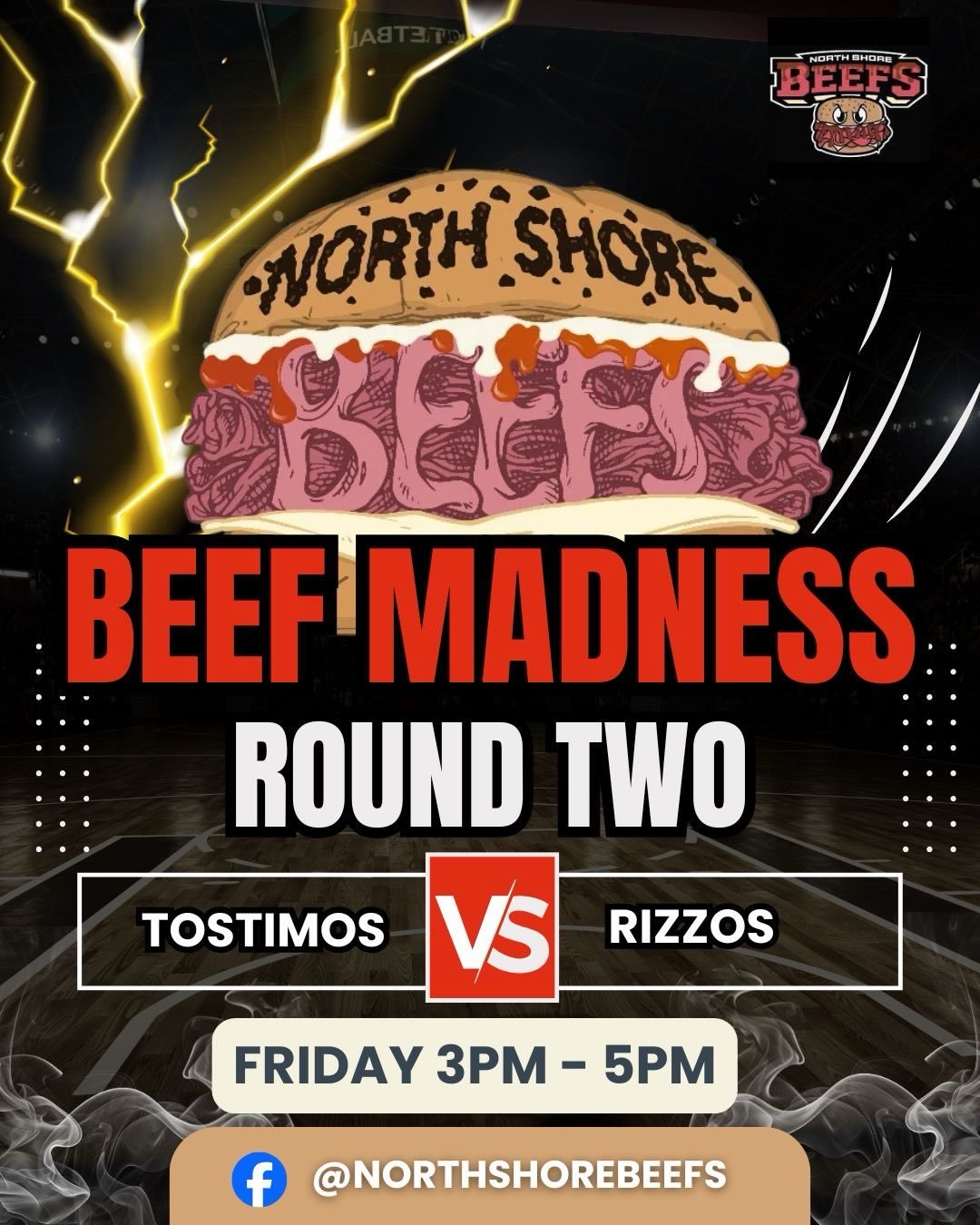 TIME TO VOTE 🚨

Round 2 is live and Tostimo&rsquo;s is up. Let&rsquo;s go.

Head to @northshorebeefs on Facebook &rarr; find the Tostimo&rsquo;s vs Rizzo&rsquo;s matchup &rarr; LIKE our storefront photo (not the post!)

Voting ends at 5PM &mdash; ev