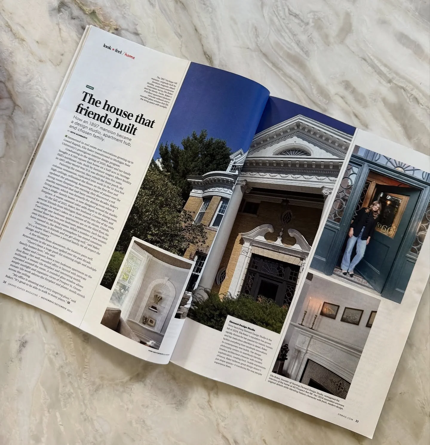 Honored to see our 60 Prospect project in print, a personal one for me! Originally built as a single-family Heritage Hill residence built by Albert Stickley, it was divided into six apartments in the 1940s, as many homes in the neighborhood were. Ove
